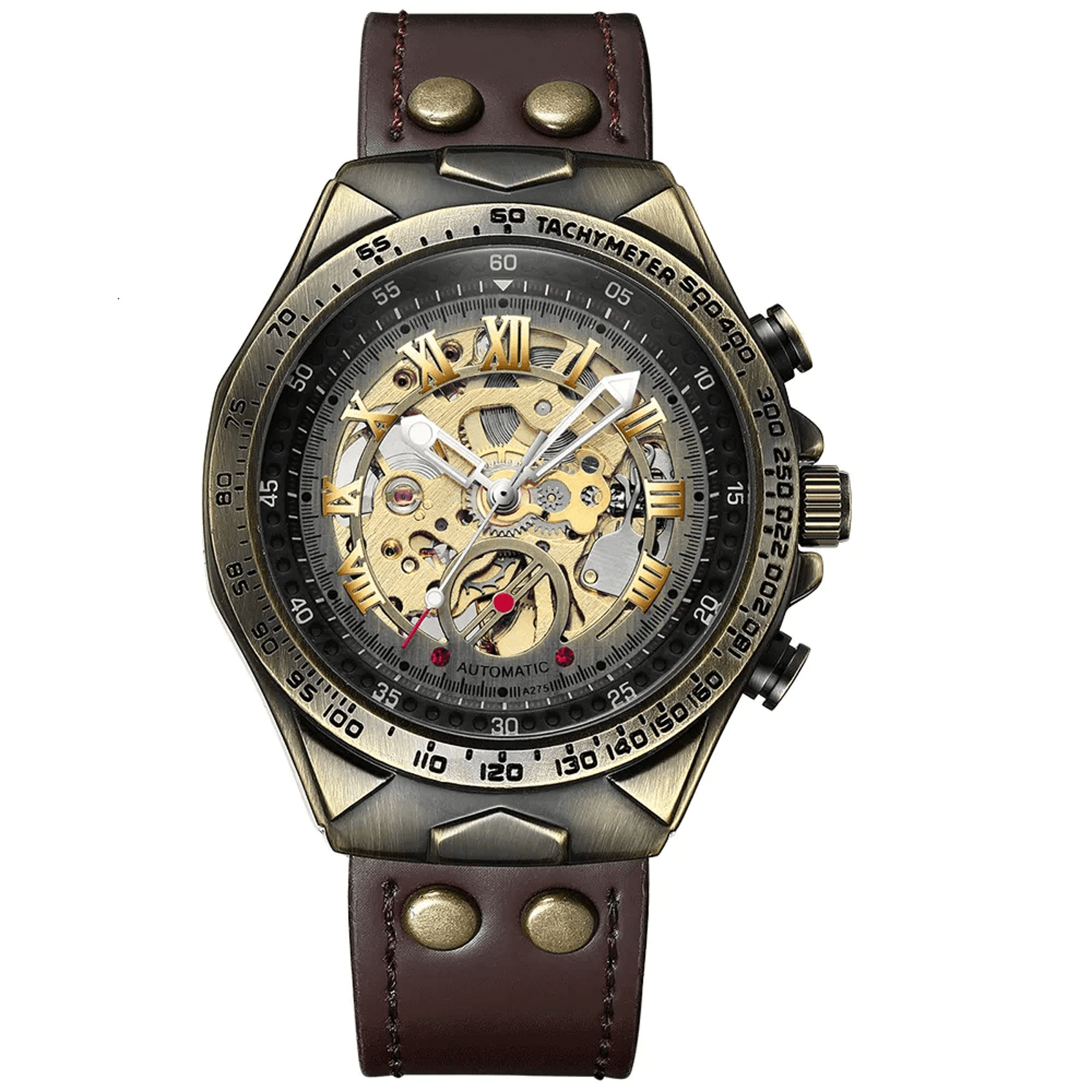 Binbang Retro Bronze Automatic Mechanical Mens Watch 0
