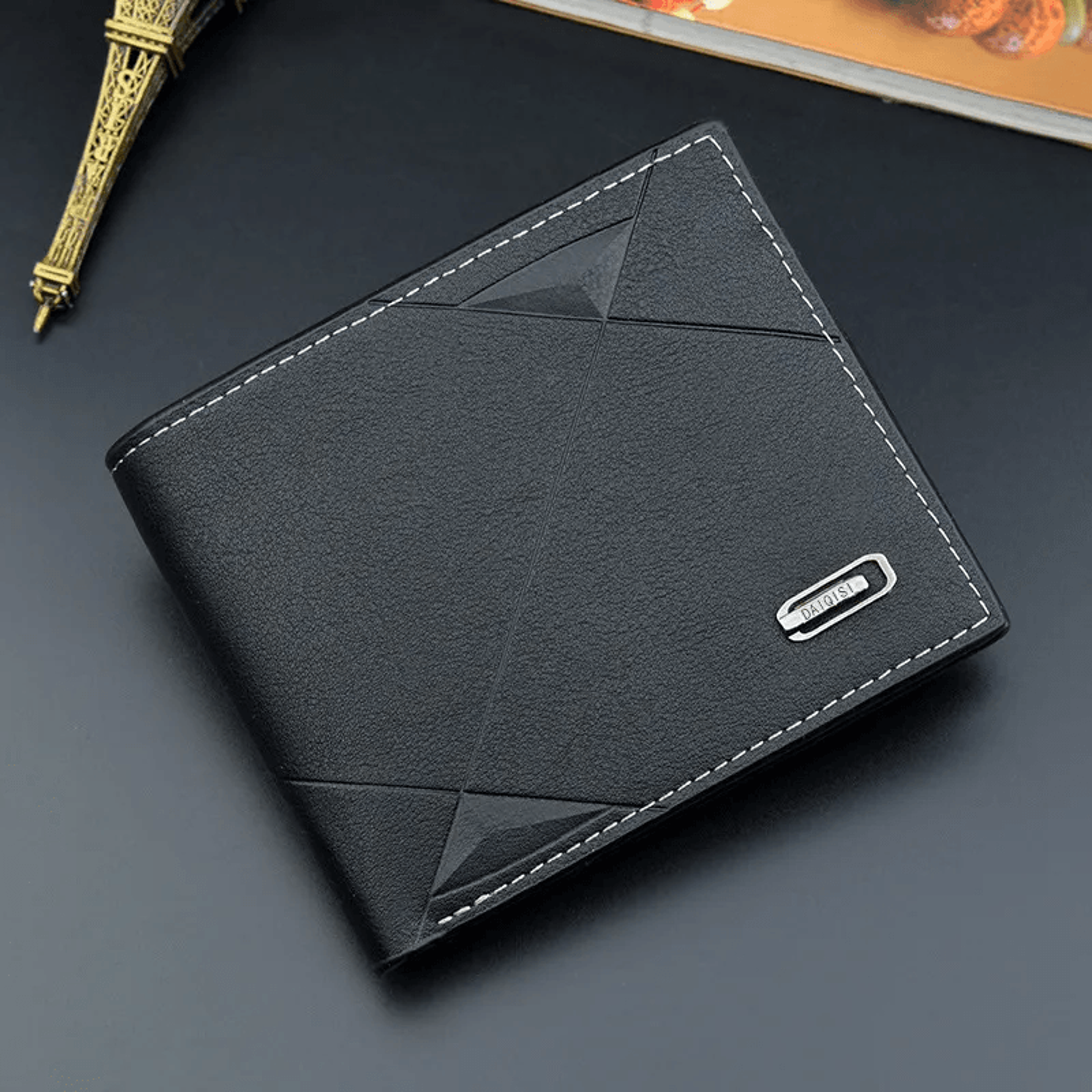 Designer Leather Three Fold Wallet Slim Horizontal Card Holder 0