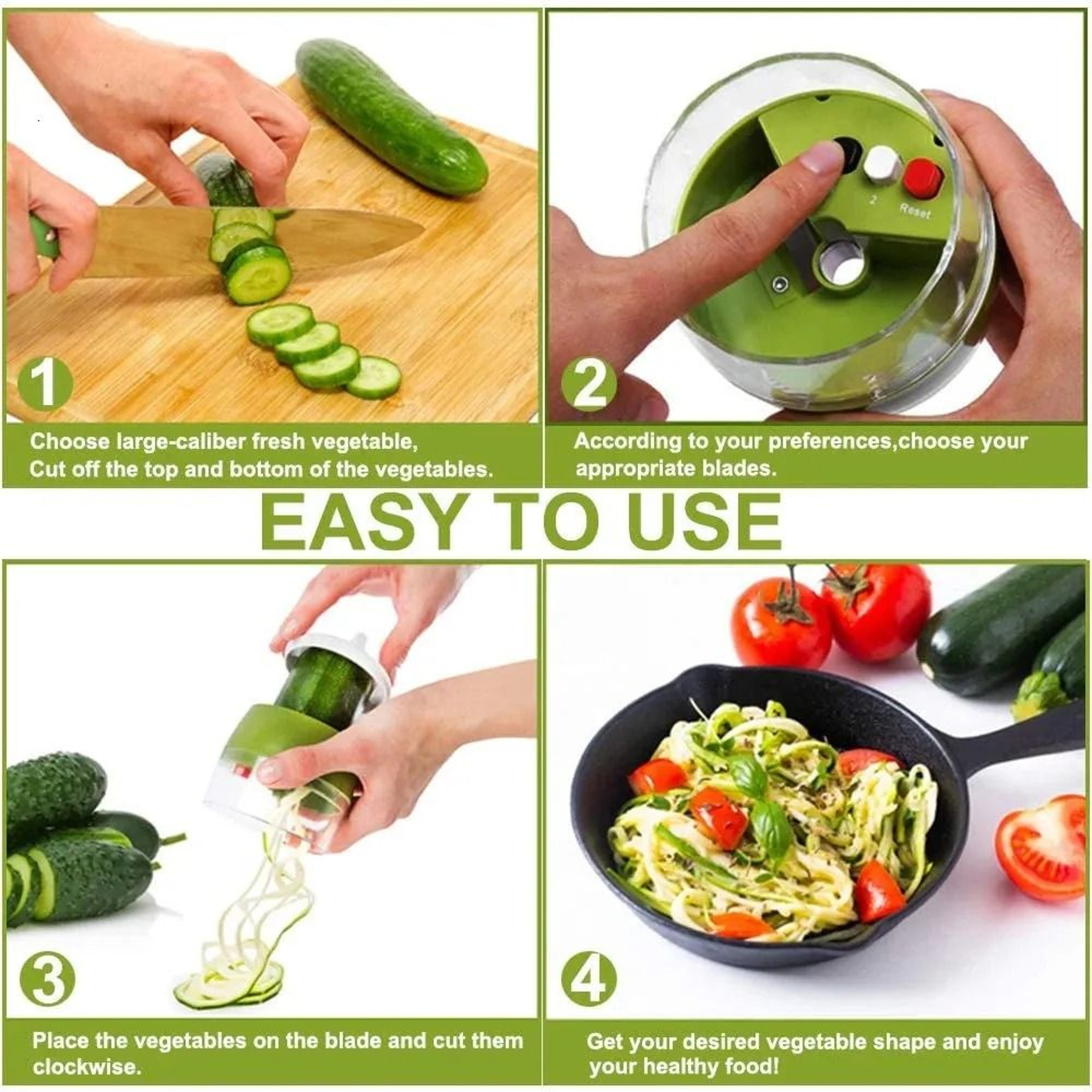 Adjustable Handheld Spiralizer Slicer For Vegetables And Fruit 1