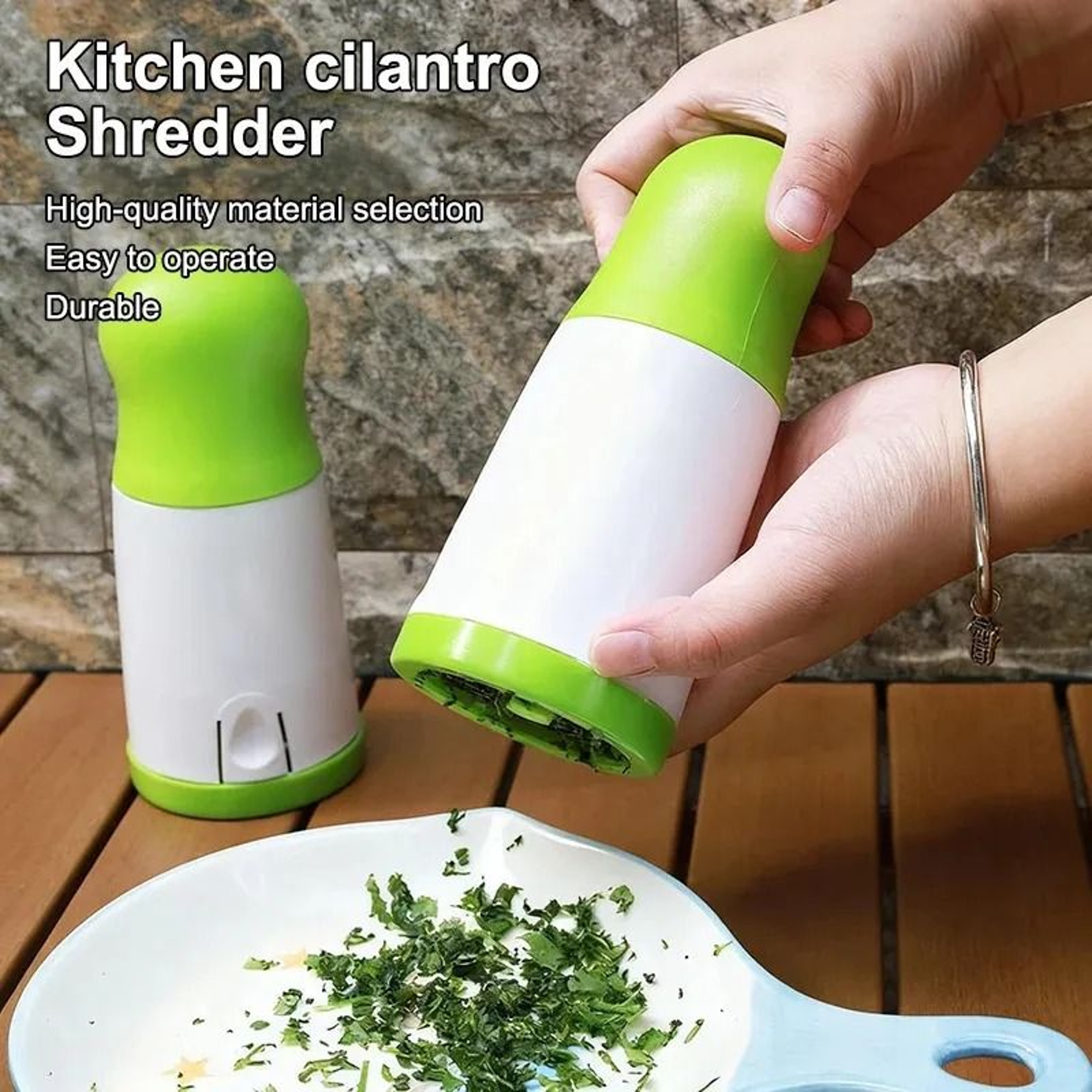 Herb Grinder Parsley Chopper Manual Spice Mill For Fresh Herbs And Kitchen Prep 2