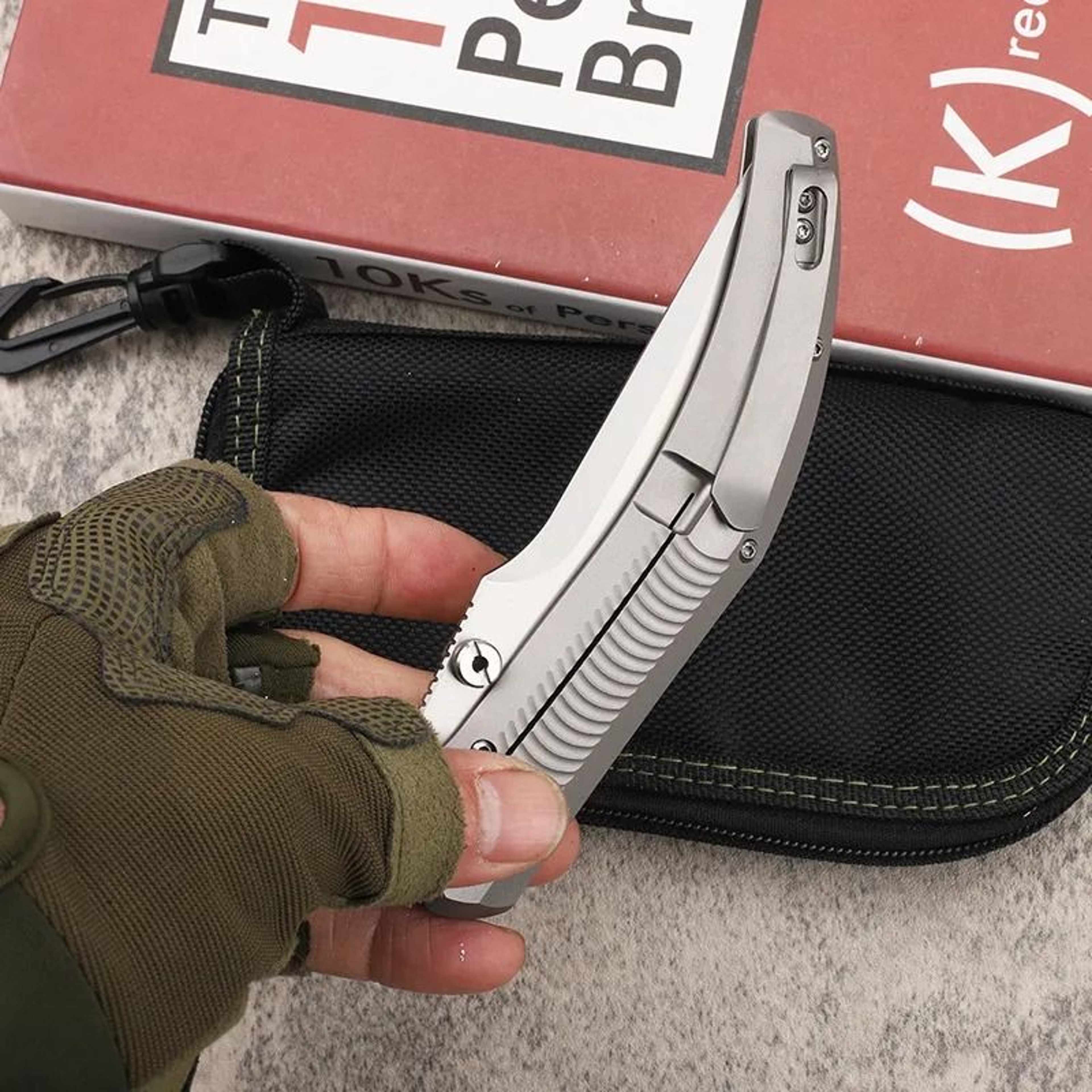 Titanium Folding Knife EDC Pocket Knife Handle 0