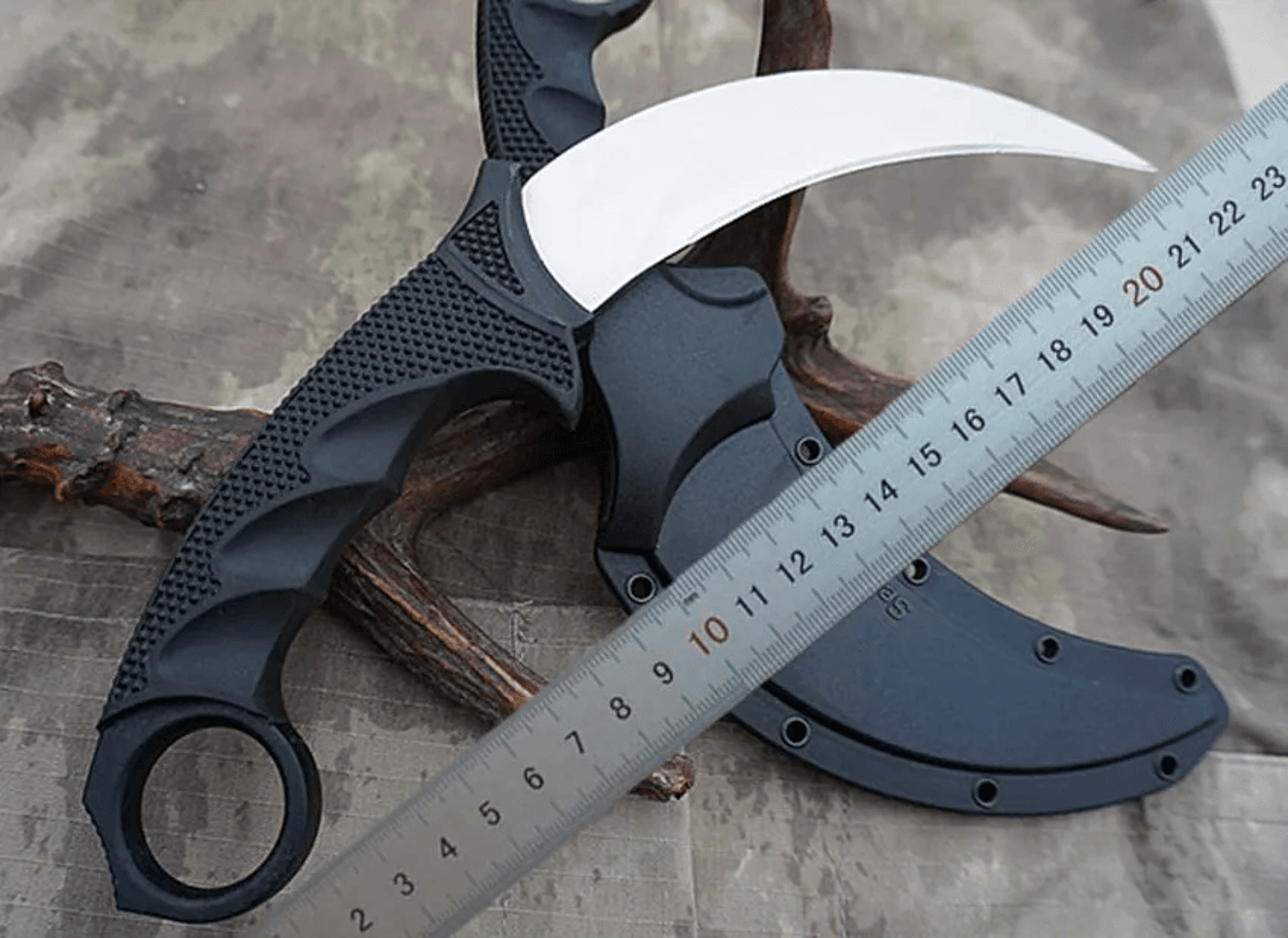 Tiger Fixed Blade Karambit Steel Camping EDC Knife With Kydex Sheath 2
