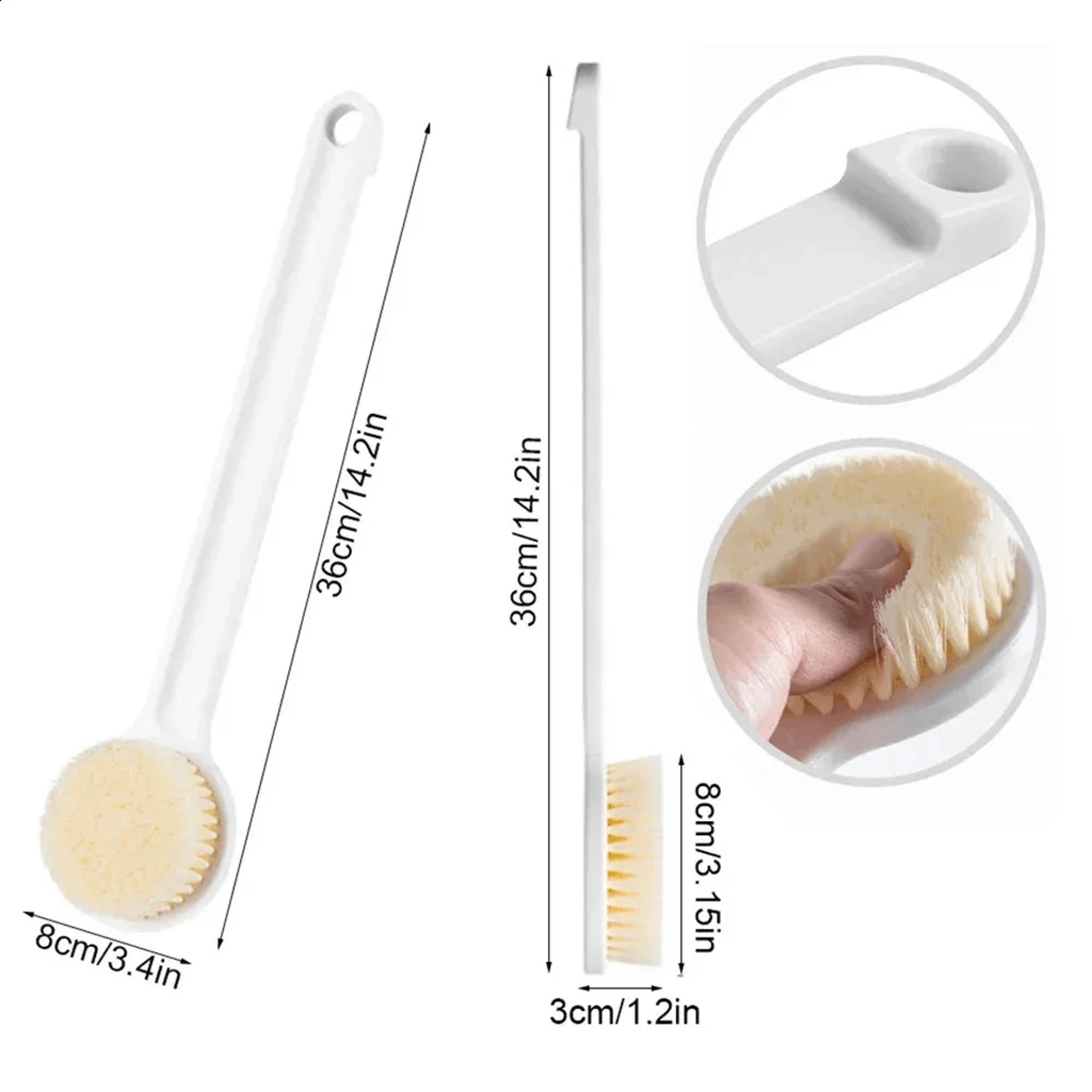 Long Handle Back Brush Soft Bristle Shower Back Scrubber And Body Exfoliating Brush 1