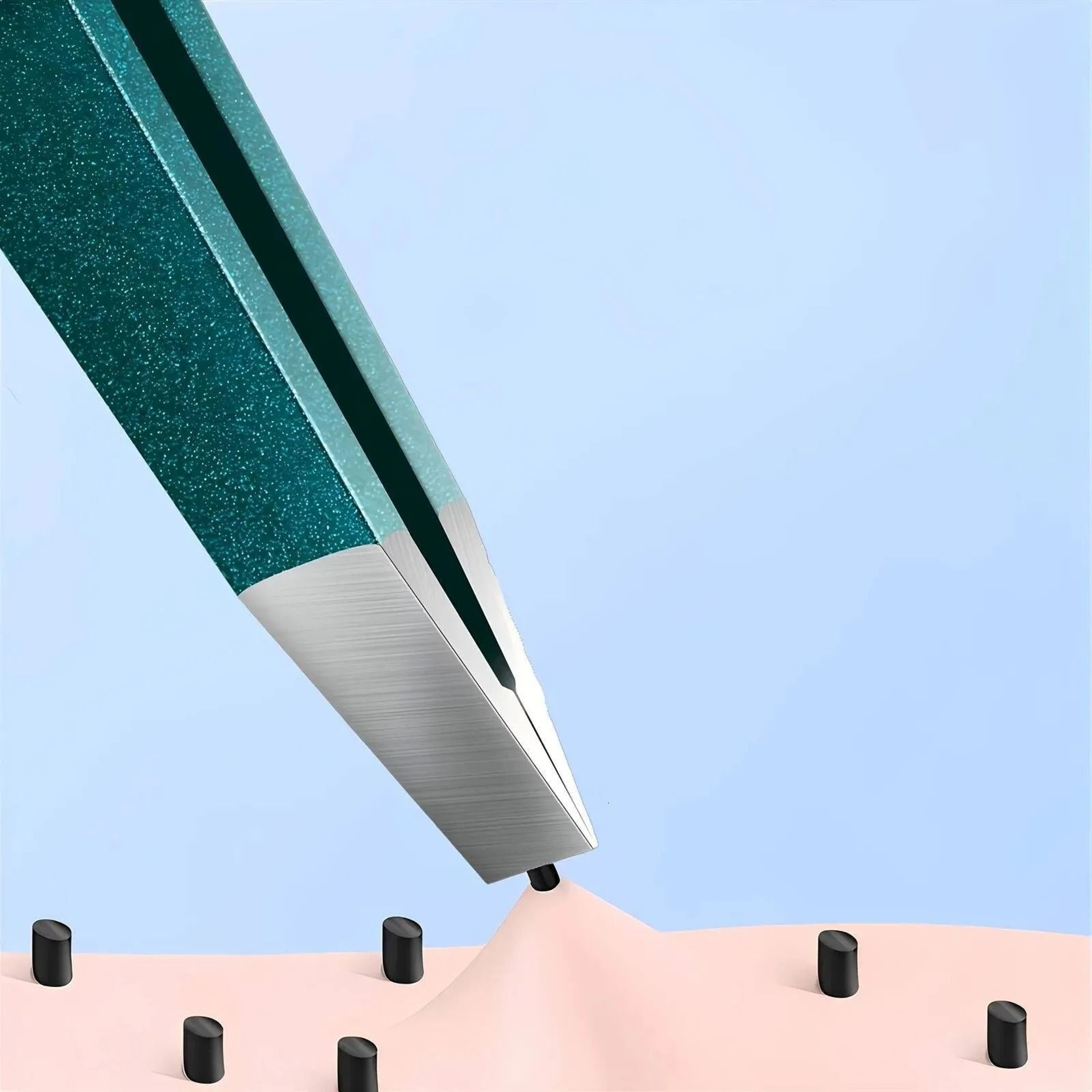 High Precision Flat Tip Tweezers With Case For Eyebrow And Facial Hair Removal 2