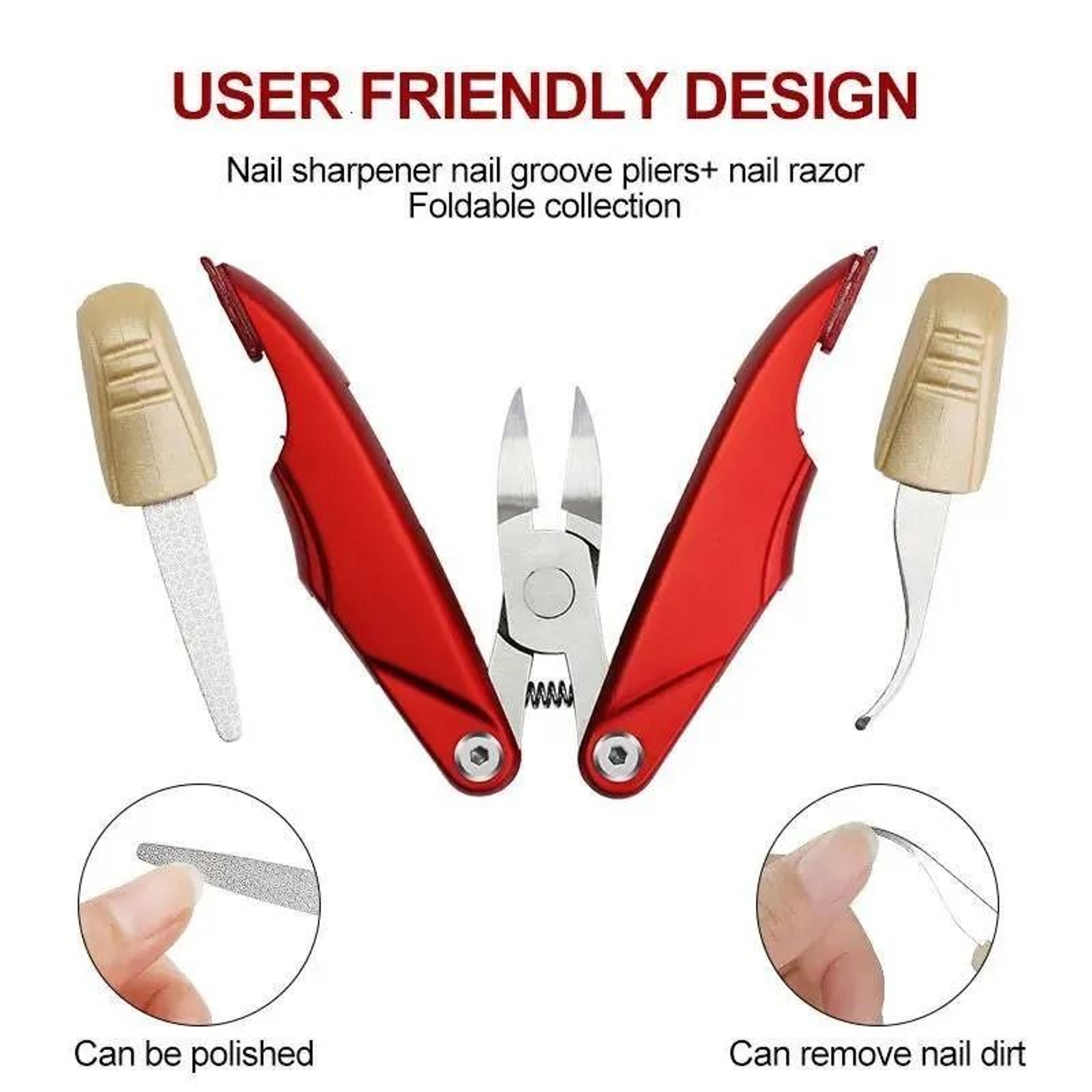 Stainless Steel Cuticle Nipper Foldable Nail Trimmer And Dead Skin Remover 3