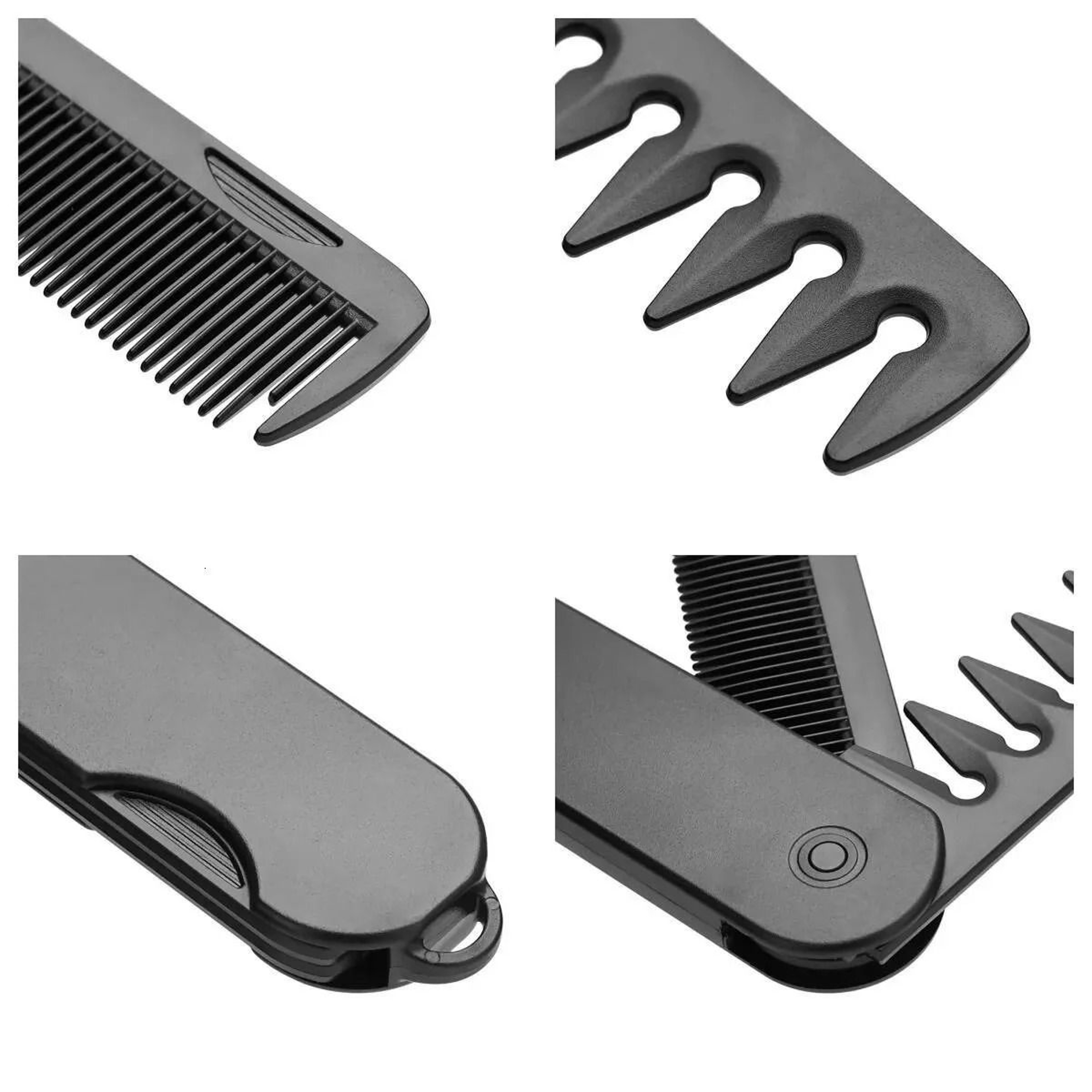 Wide Tooth Folding Pocket Comb For Beard Hair Styling And Barber Grooming 2