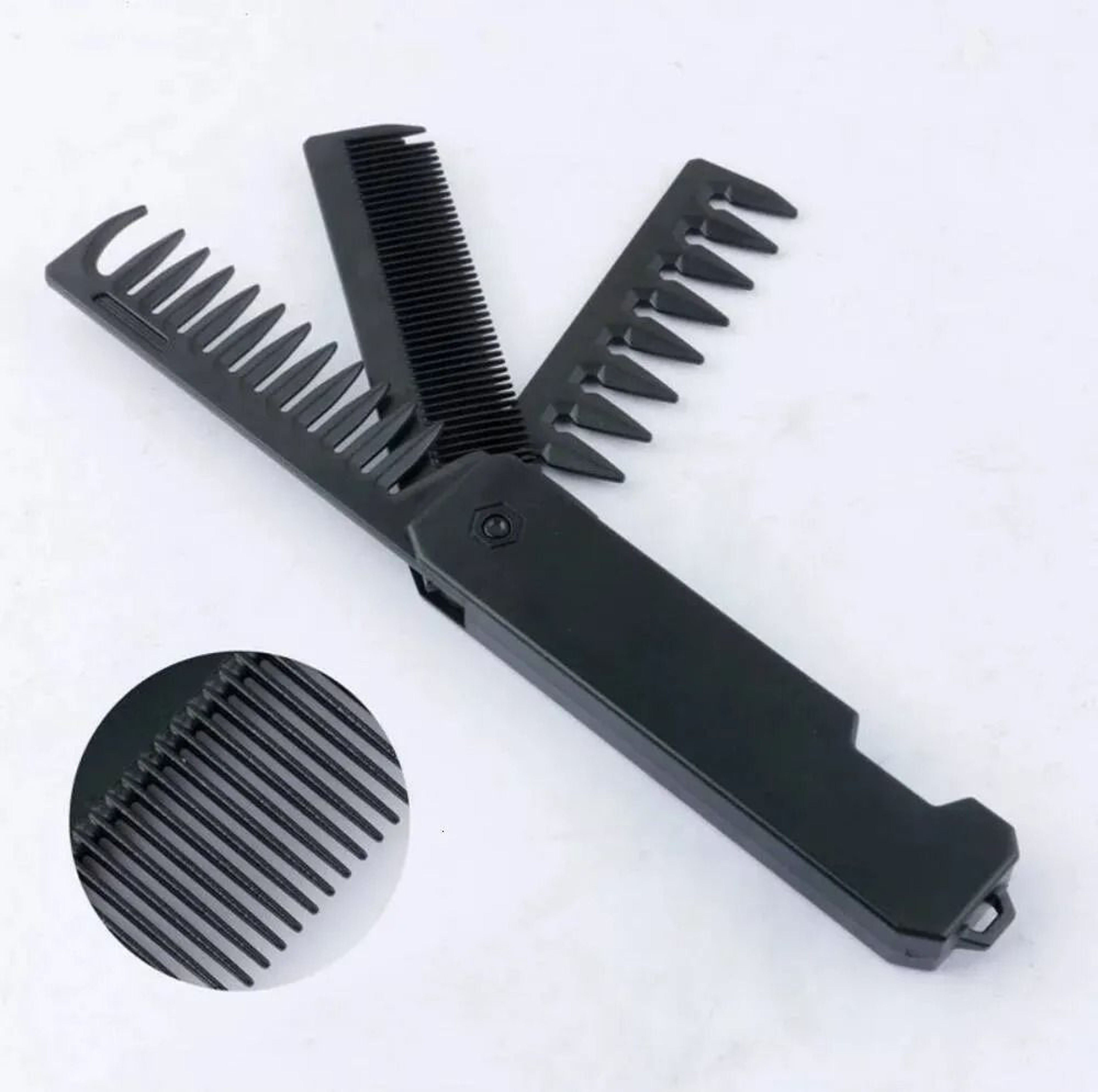 Wide Tooth Folding Pocket Comb For Beard Hair Styling And Barber Grooming 0