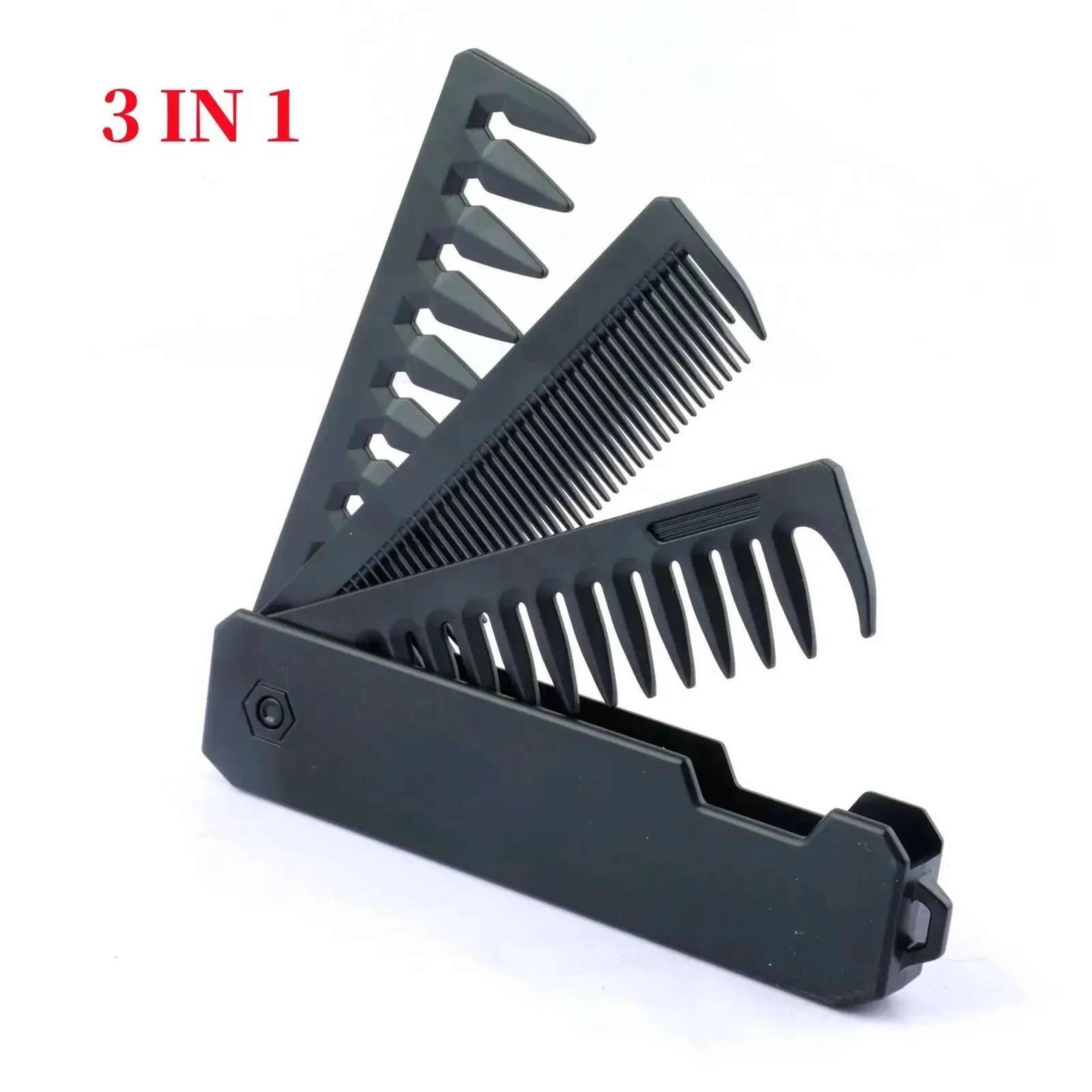 Wide Tooth Folding Pocket Comb For Beard Hair Styling And Barber Grooming 1