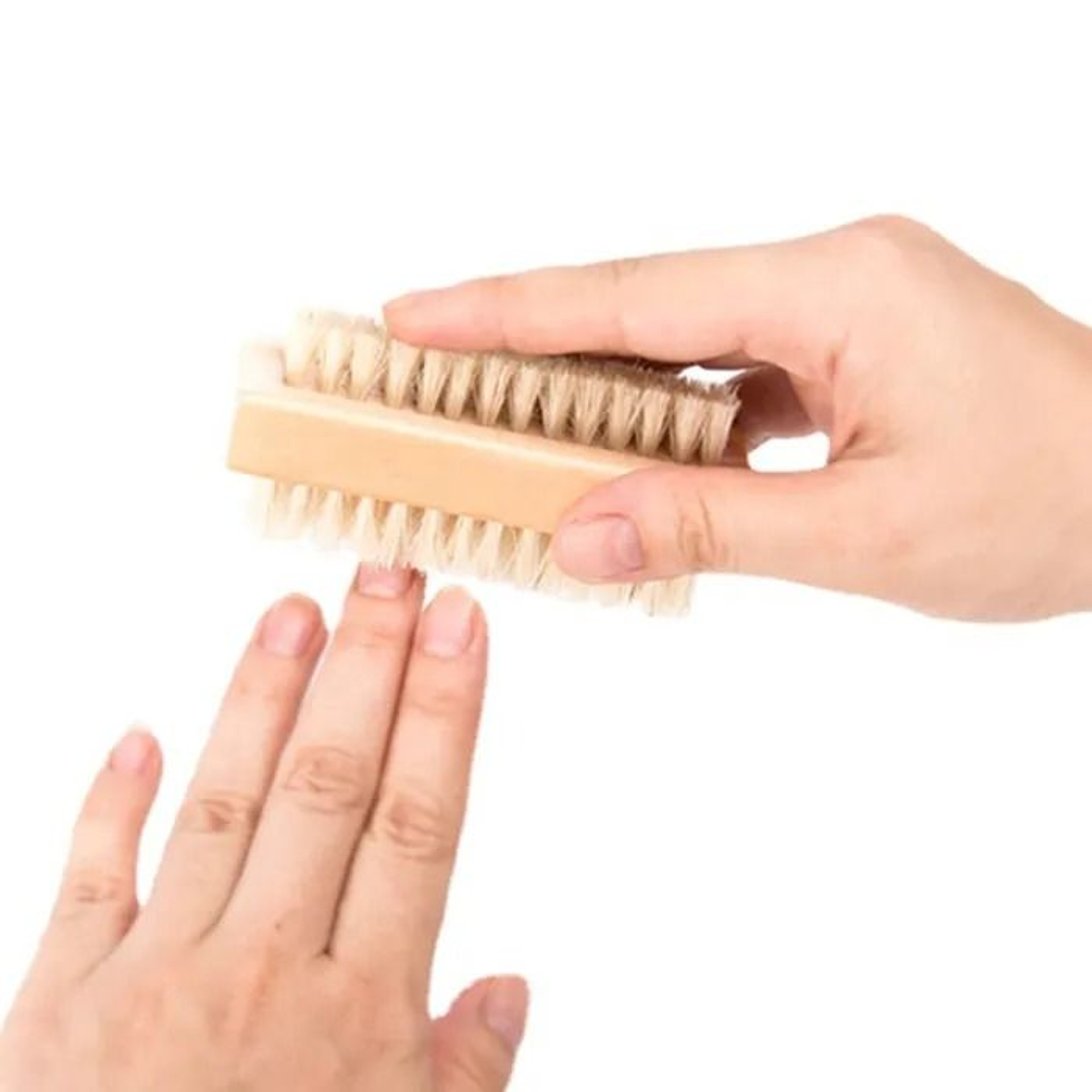 Dual Sided Wooden Nail Brush With Natural Boar Bristles For Hand And Nail Cleaning 1