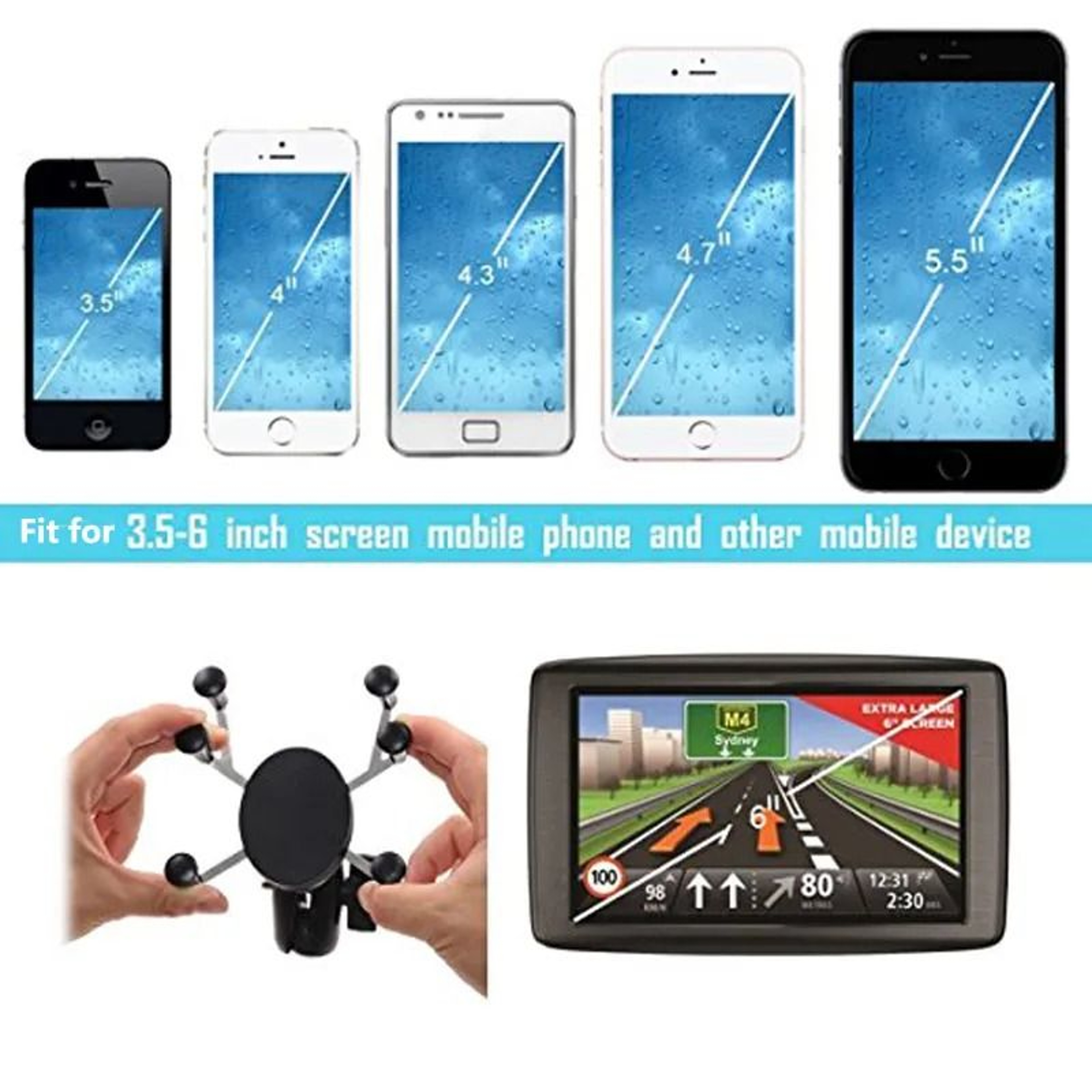Adjustable Shockproof Motorcycle Phone Holder For Bike Handlebar And Rearview Mirror 3