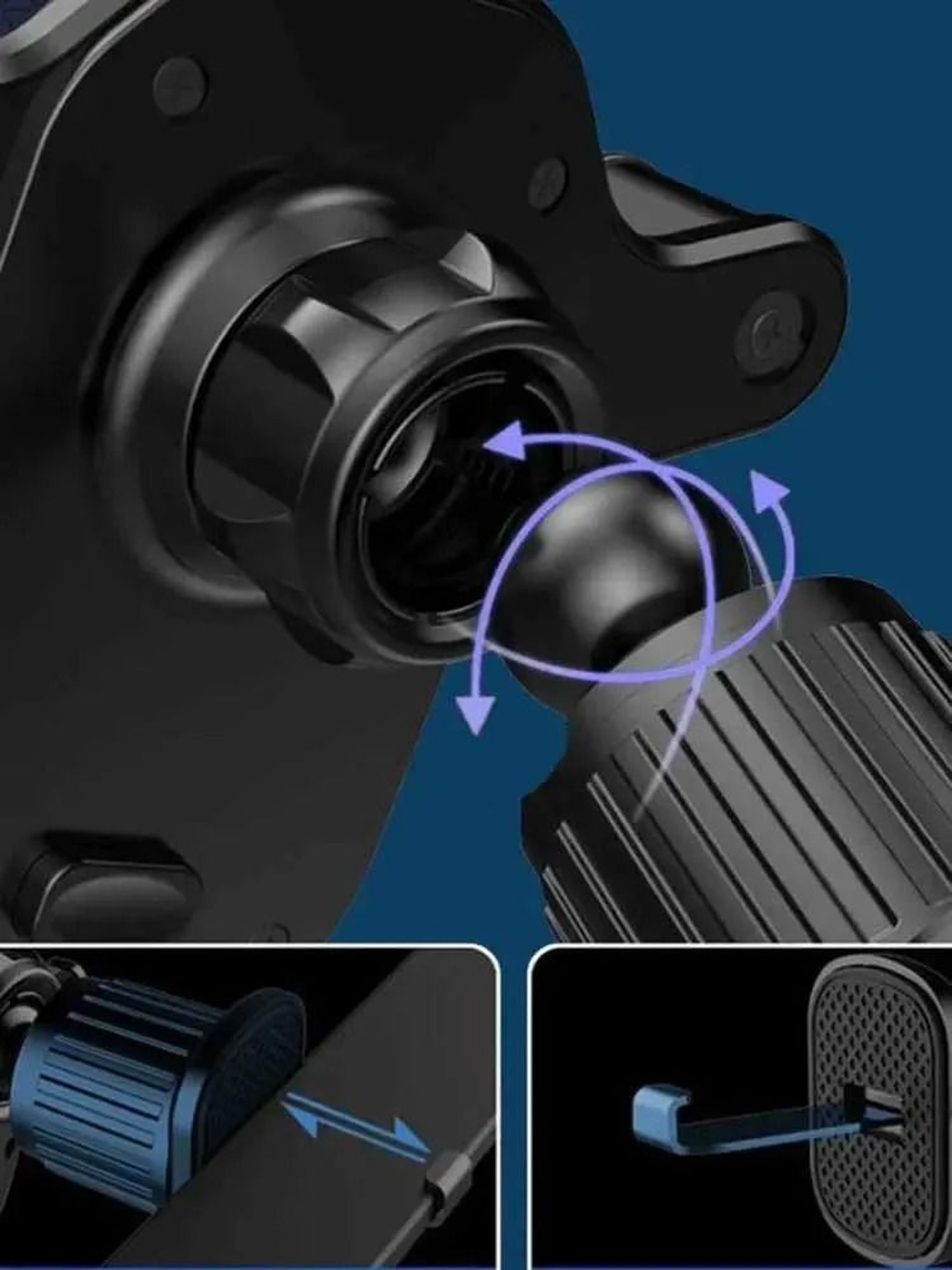 Gravity Car Phone Holder Air Vent Mount with Secure Hook Clip for GPS Navigation – view 3