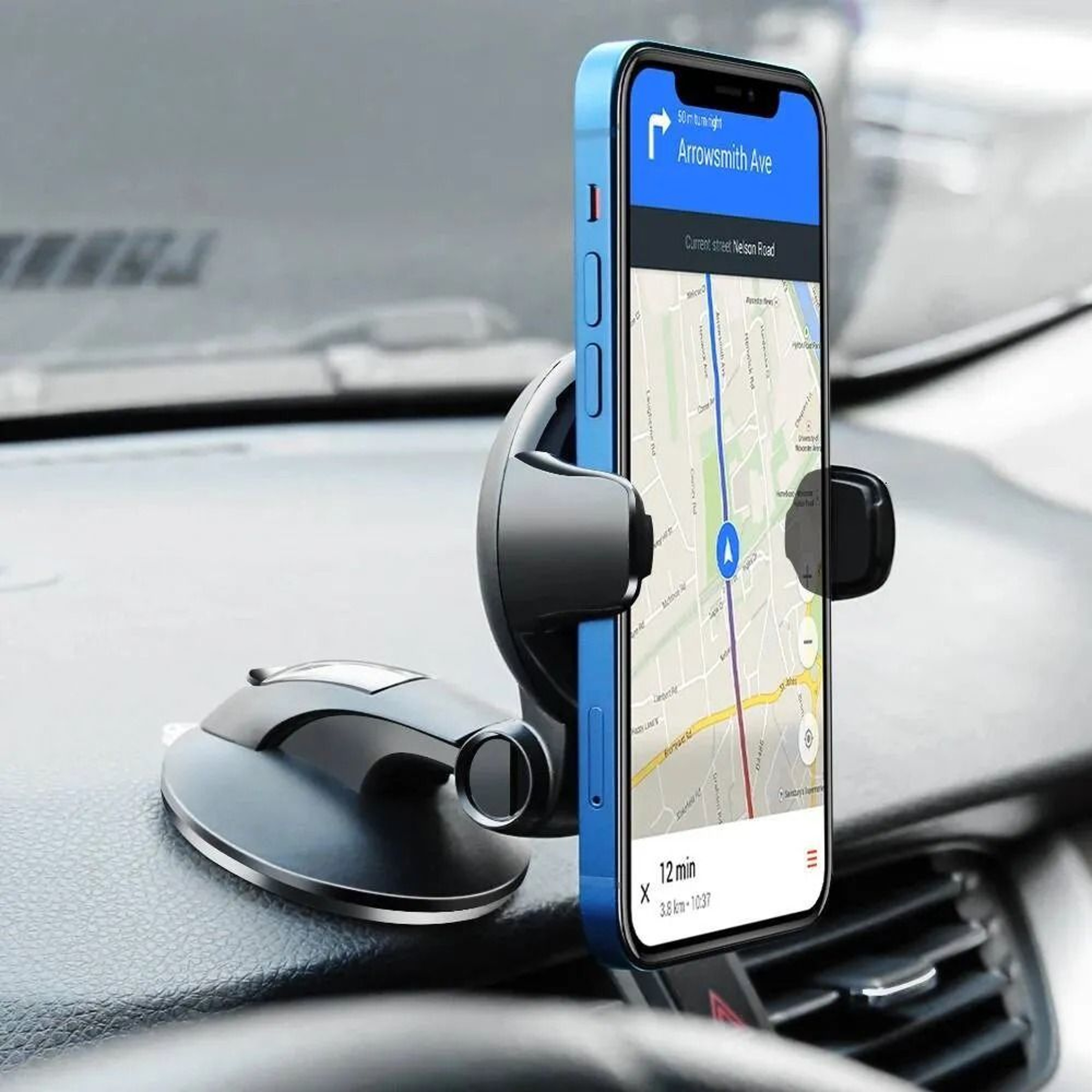 Universal Car Phone Holder Windshield Mount With Adjustable Smartphone Support 1