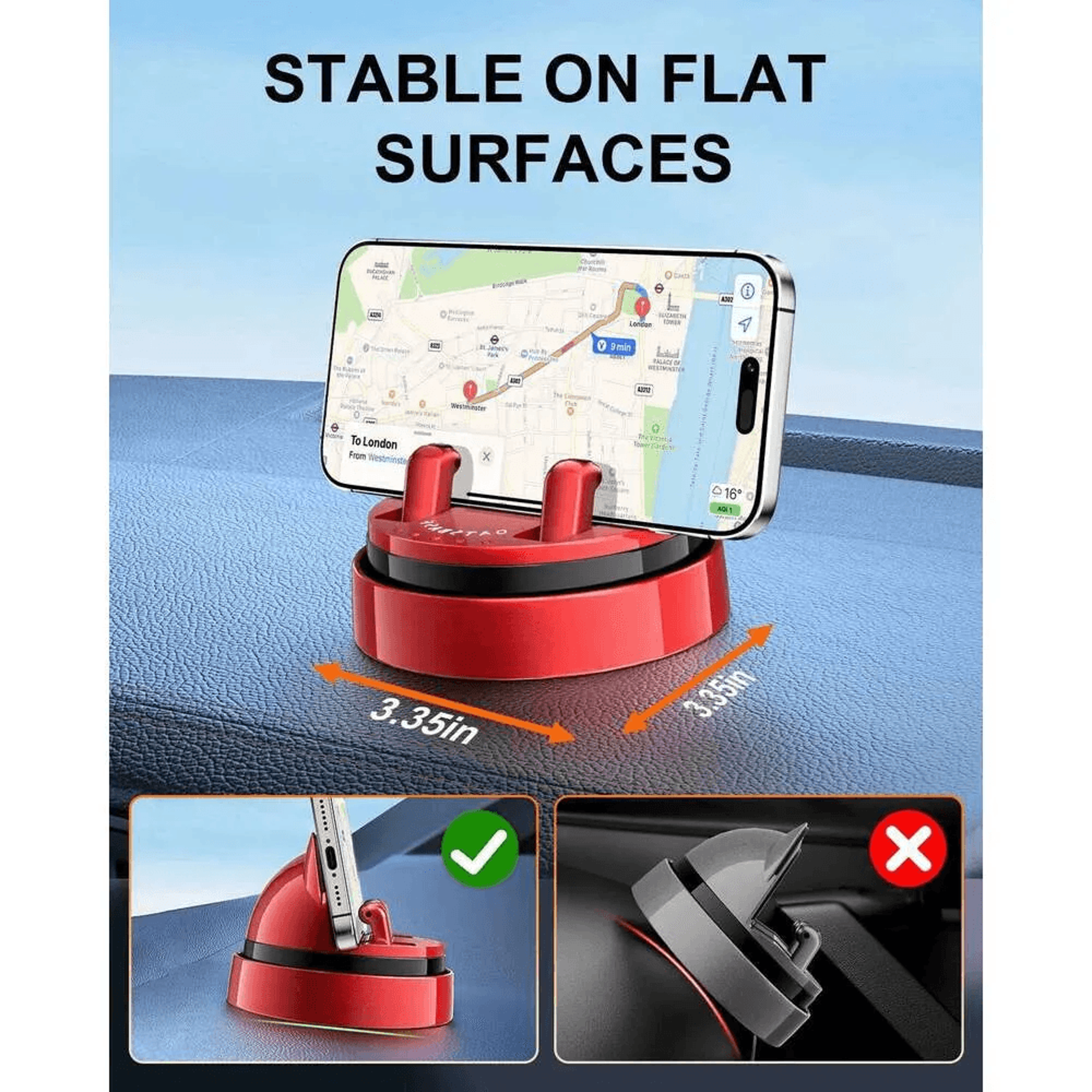 Universal Rotating Dashboard Phone Holder For Car Smartphone Mount Stand 2