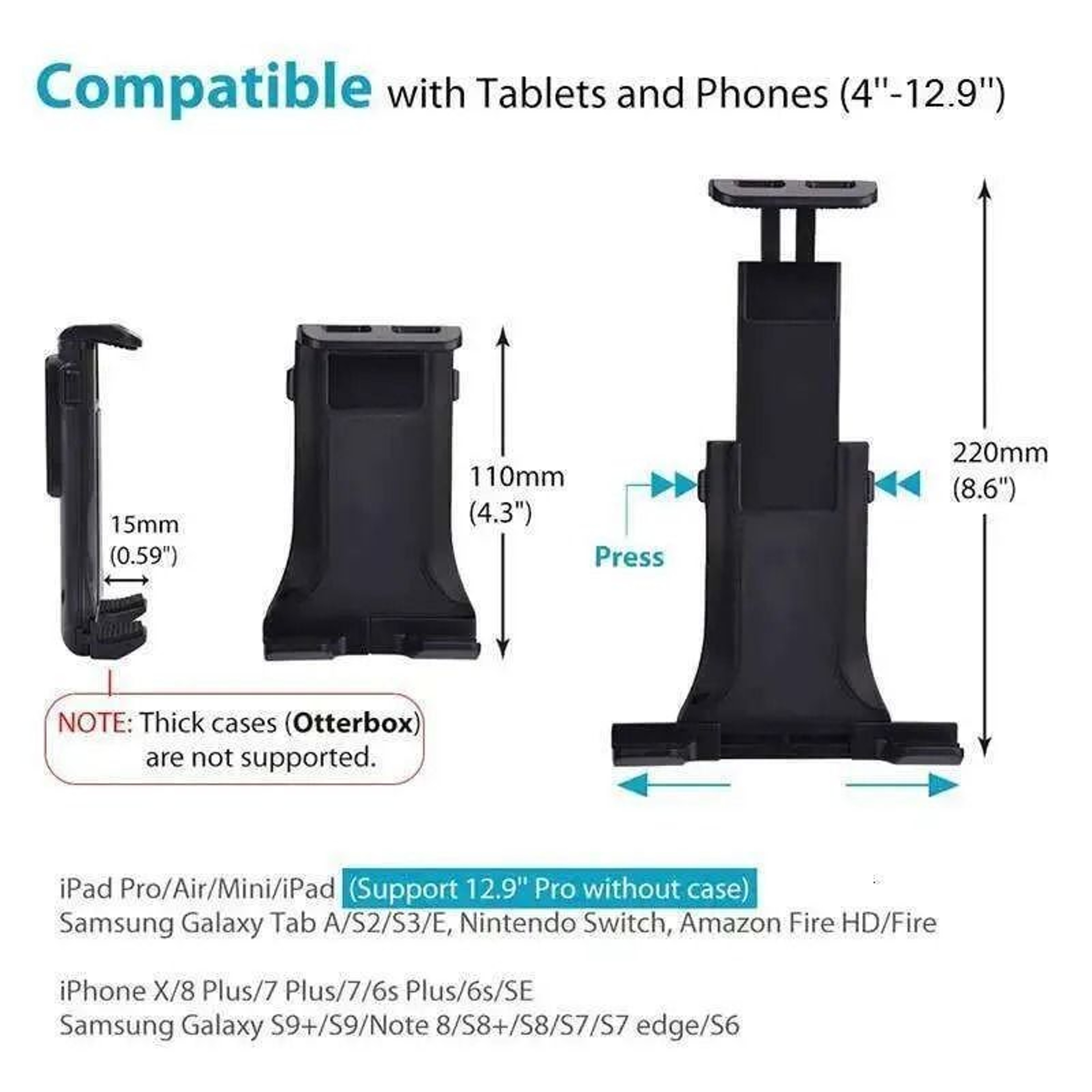 Universal Long Arm Car Tablet Holder Adjustable Windshield Phone And IPad Mount 2