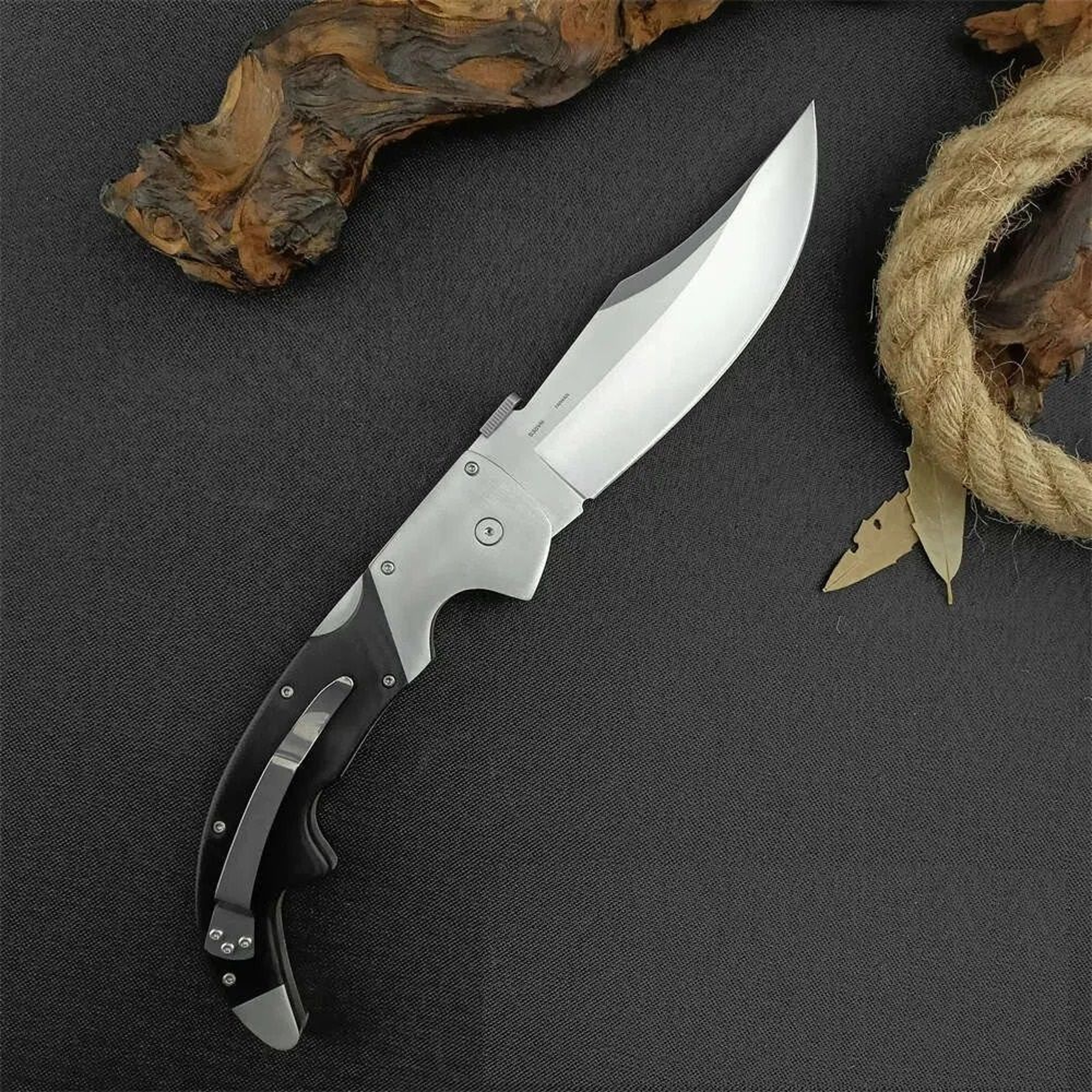 Extra Large Folding Pocket Knife CTS XHP Blade With Polished Handle 0