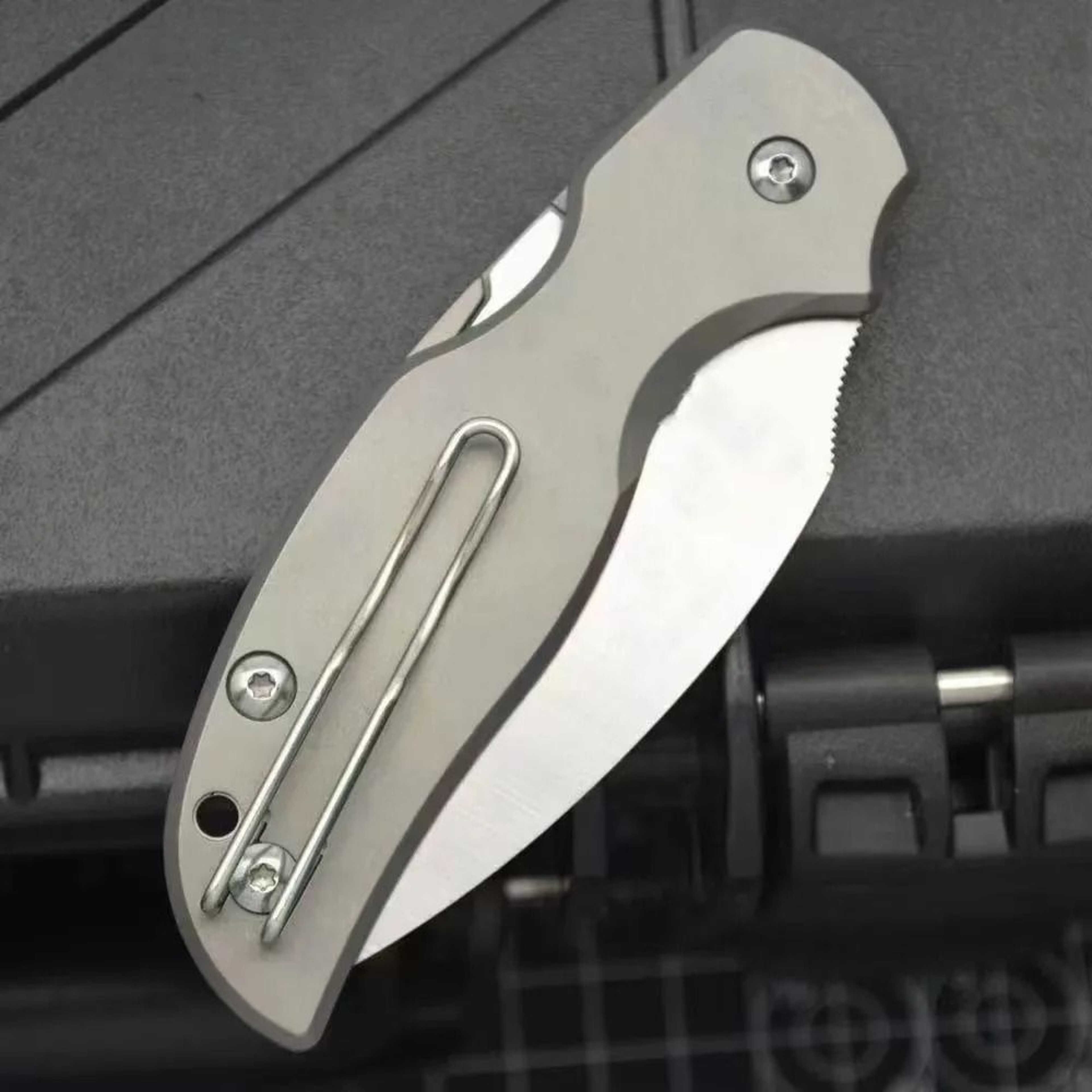 Titanium Folding Knife Satin Blade EDC Pocket Knife For Camping And Hiking 1