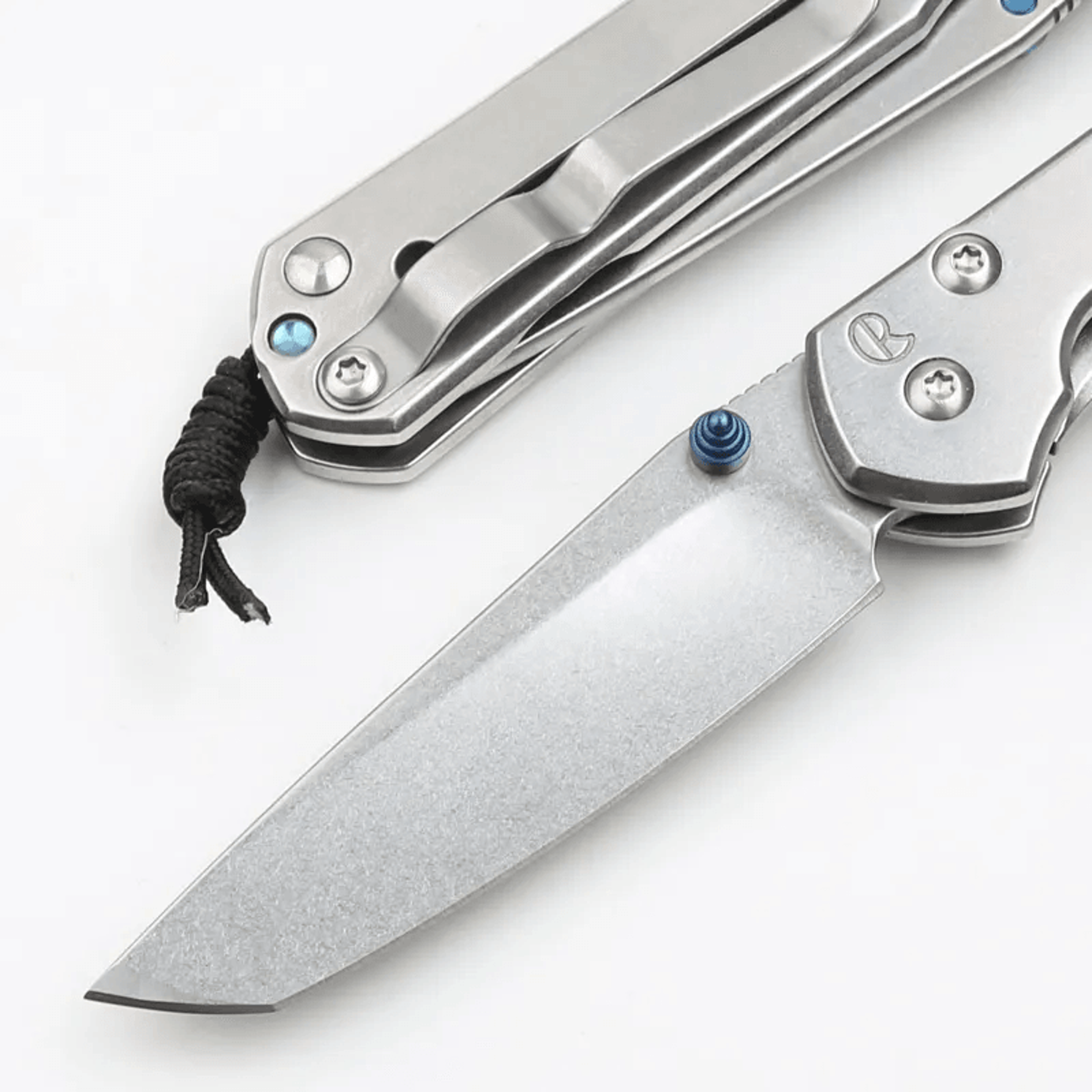 Compact Tanto Folding EDC Pocket Knife With Stonewashed Blade And Steel Handle 2