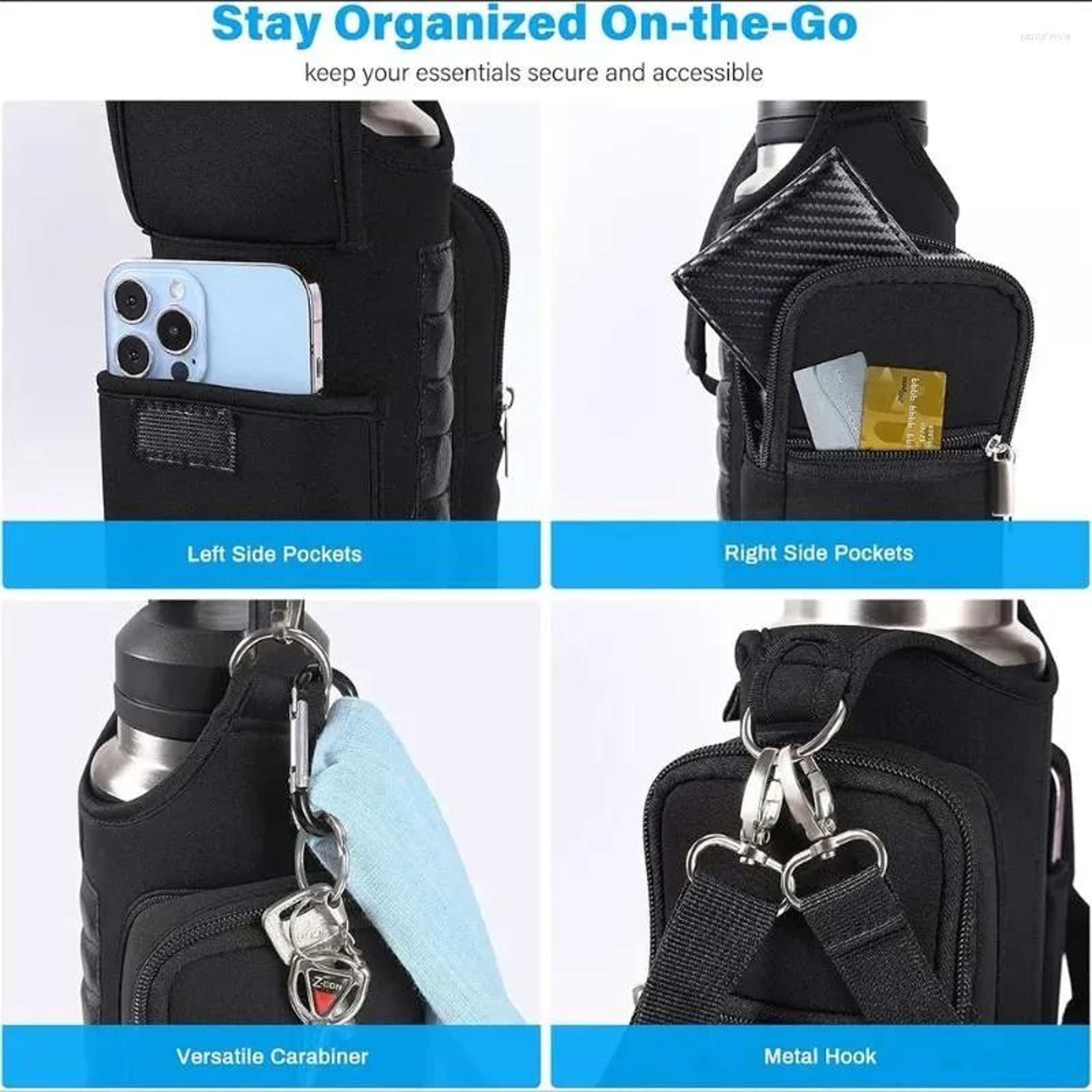 Hands Free Water Bottle Sling Bag Crossbody Carrier For Gym Travel And Outdoor Use 3