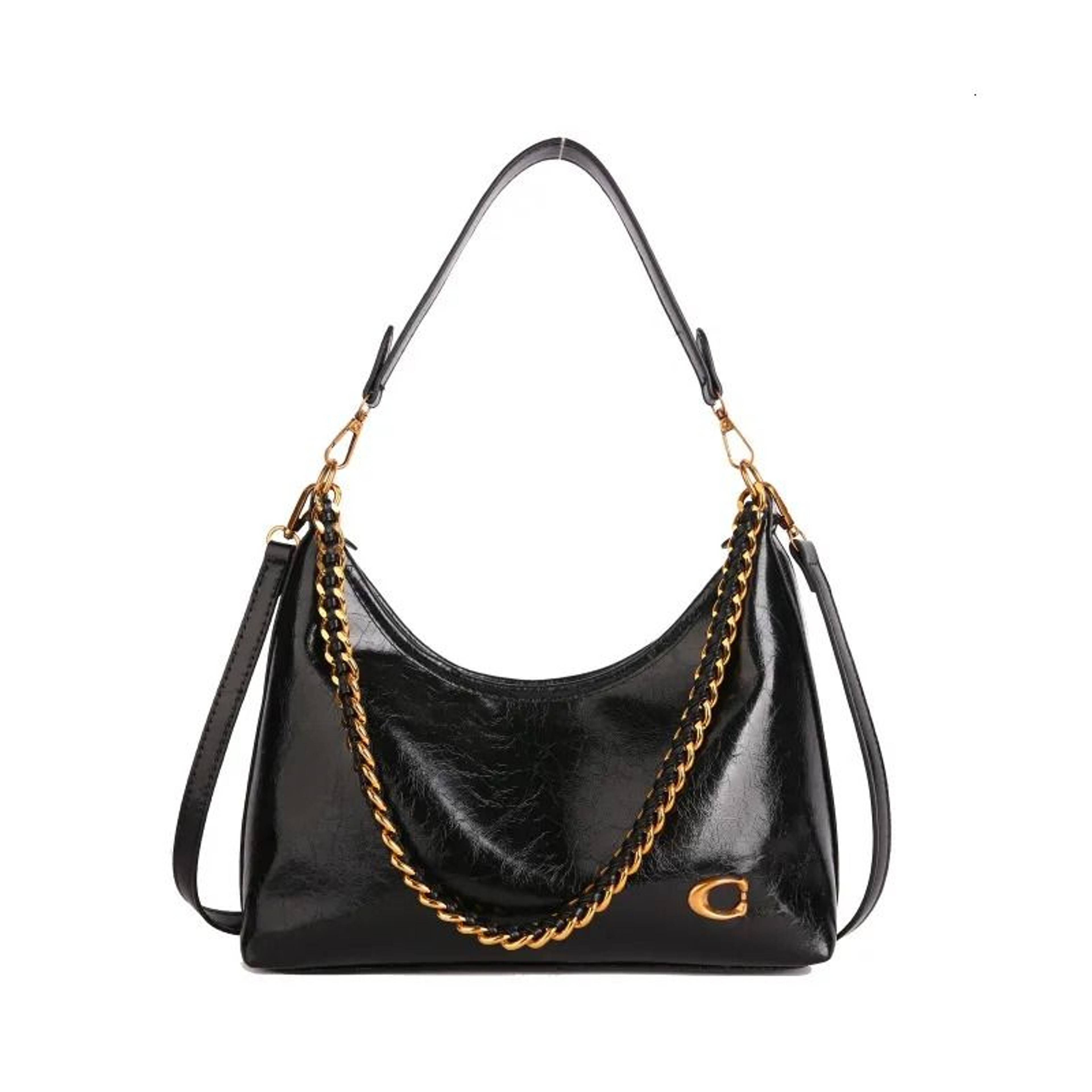 Soft PU Shoulder Bag With Zipper Closure And Cashmere Lining 0