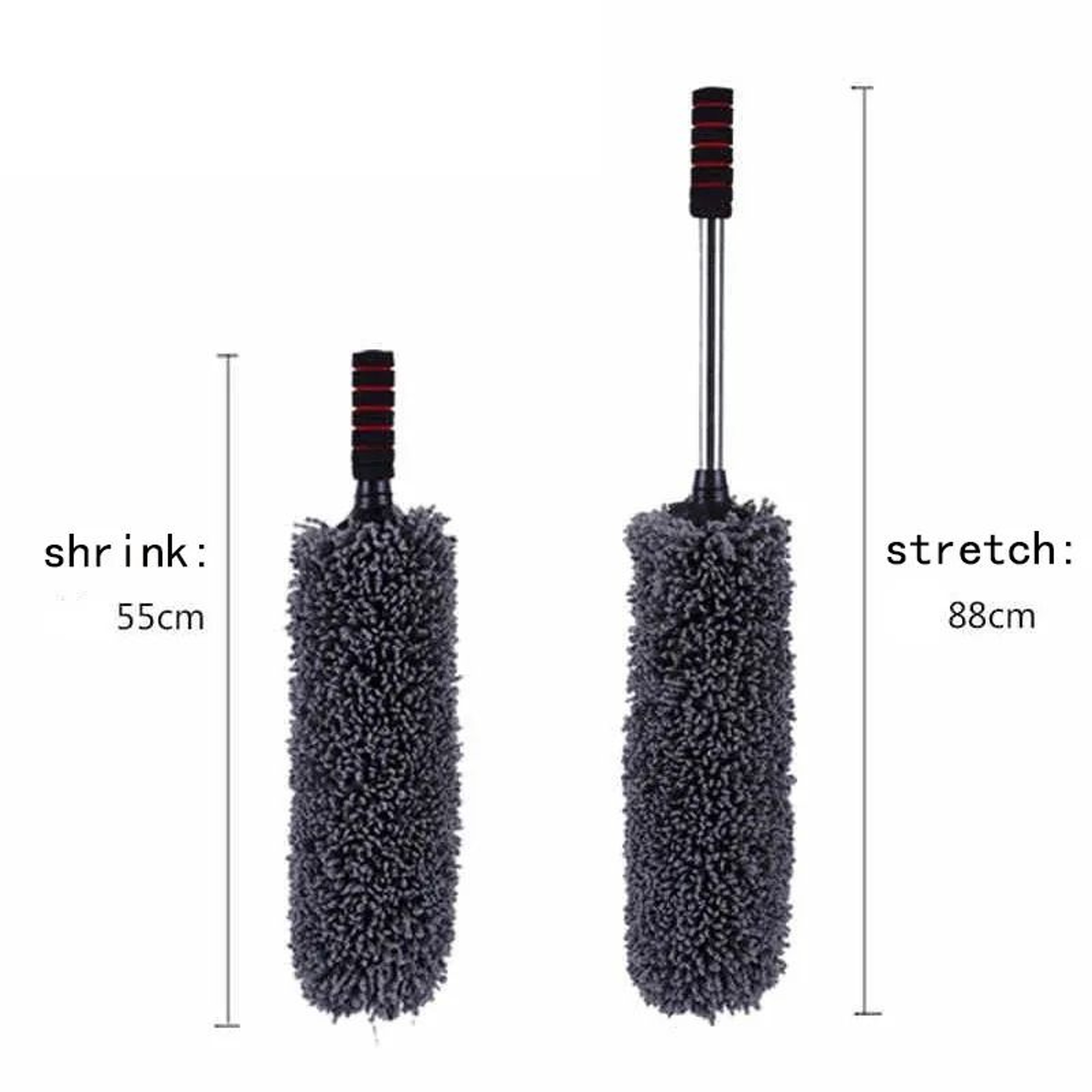 Microfiber Car Cleaning Brush With Long Handle For Wax Application And Detailing 3