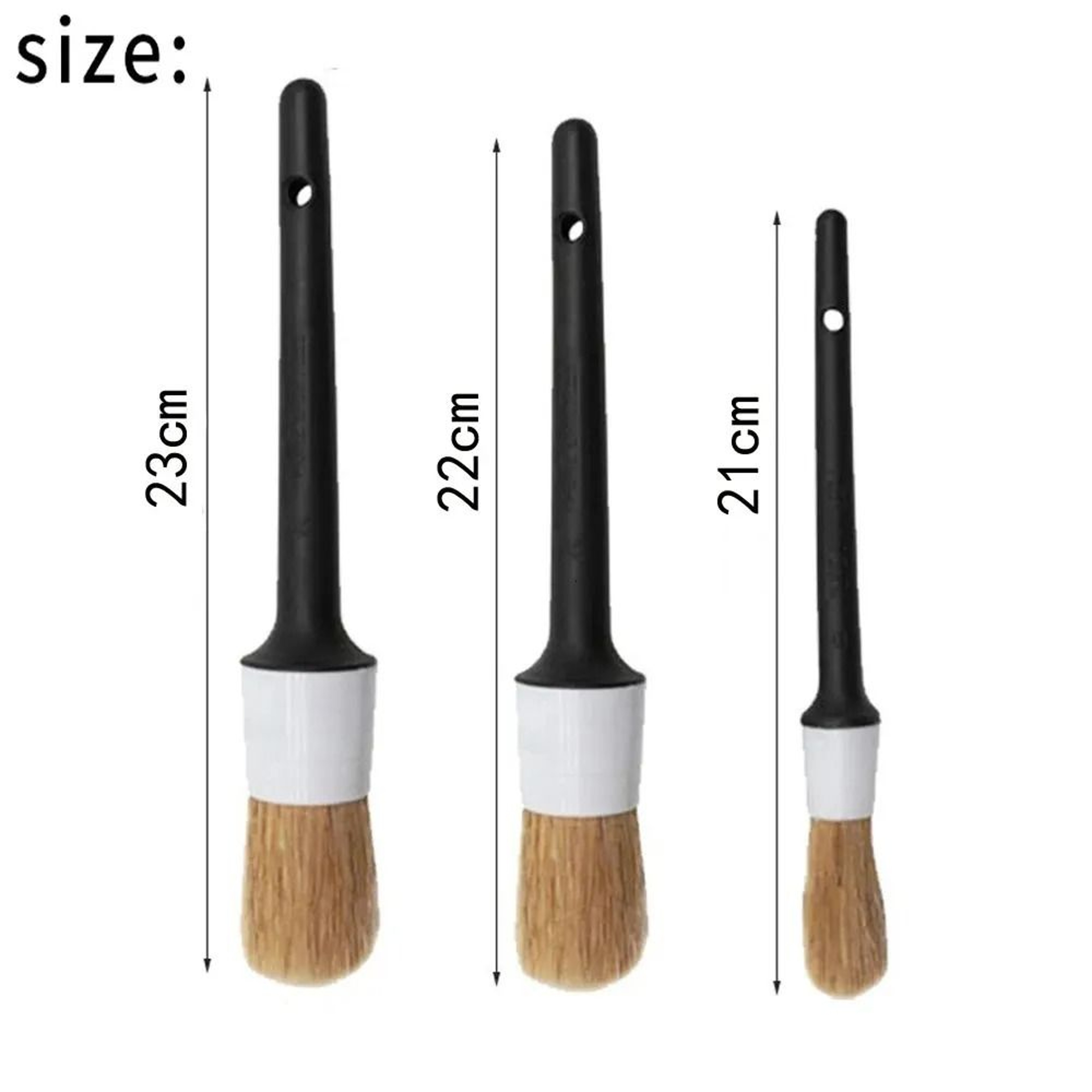 Car Detailing Brush Set With Wool Bristles For Interior And Exterior Cleaning 1