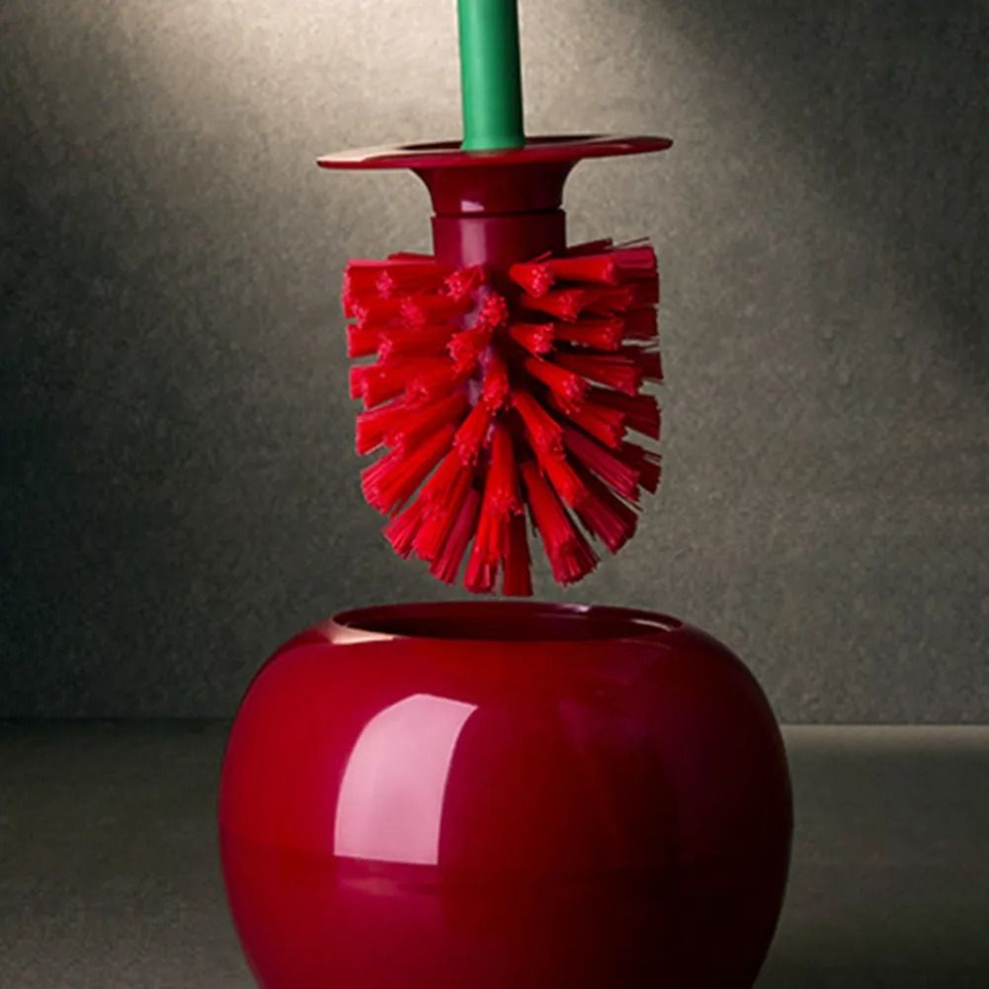 Cherry Shaped Toilet Brush With Holder Base And Ergonomic Handle 4