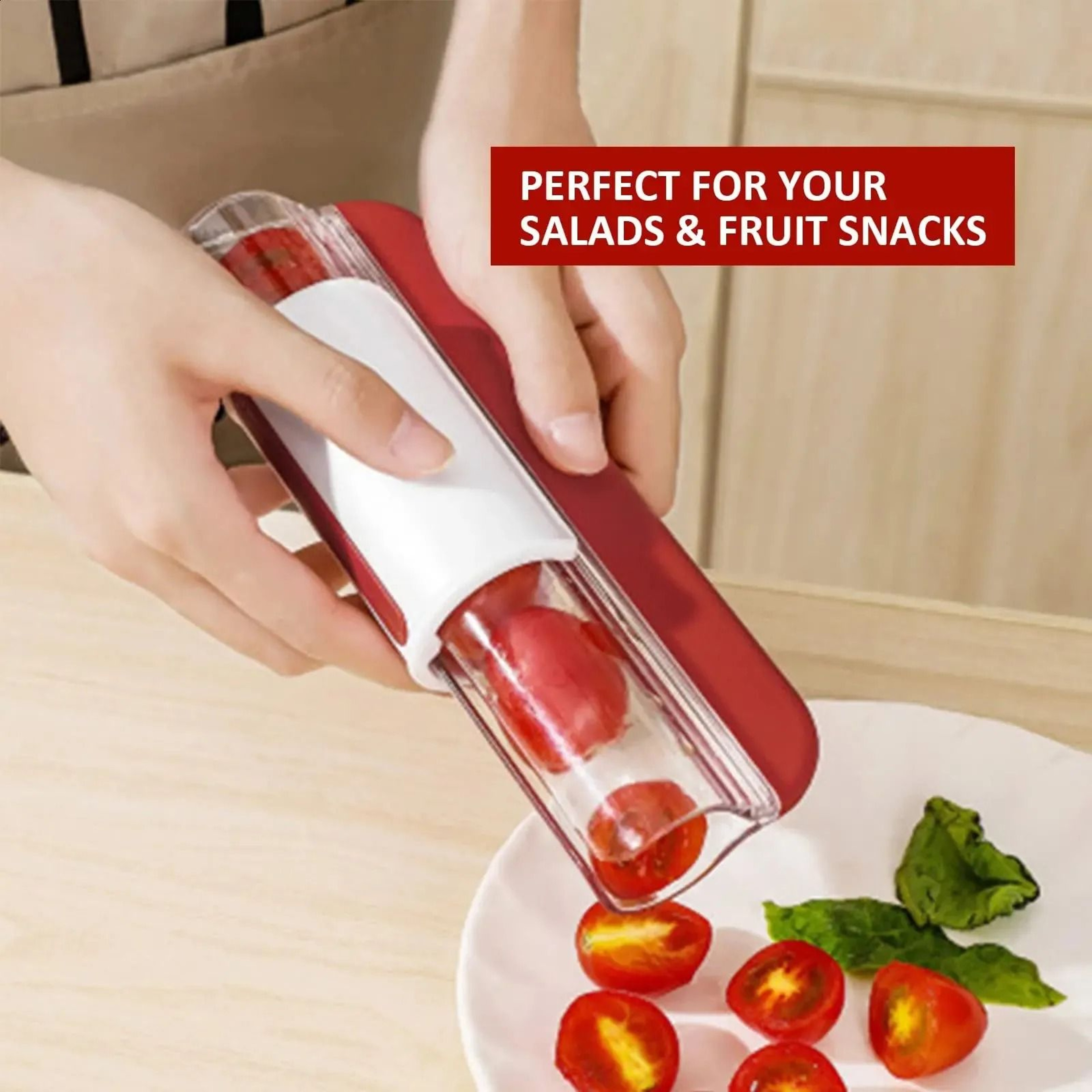 Stainless Steel Tomato Slicer And Grape Cutter For Small Fruit Salad Prep 4