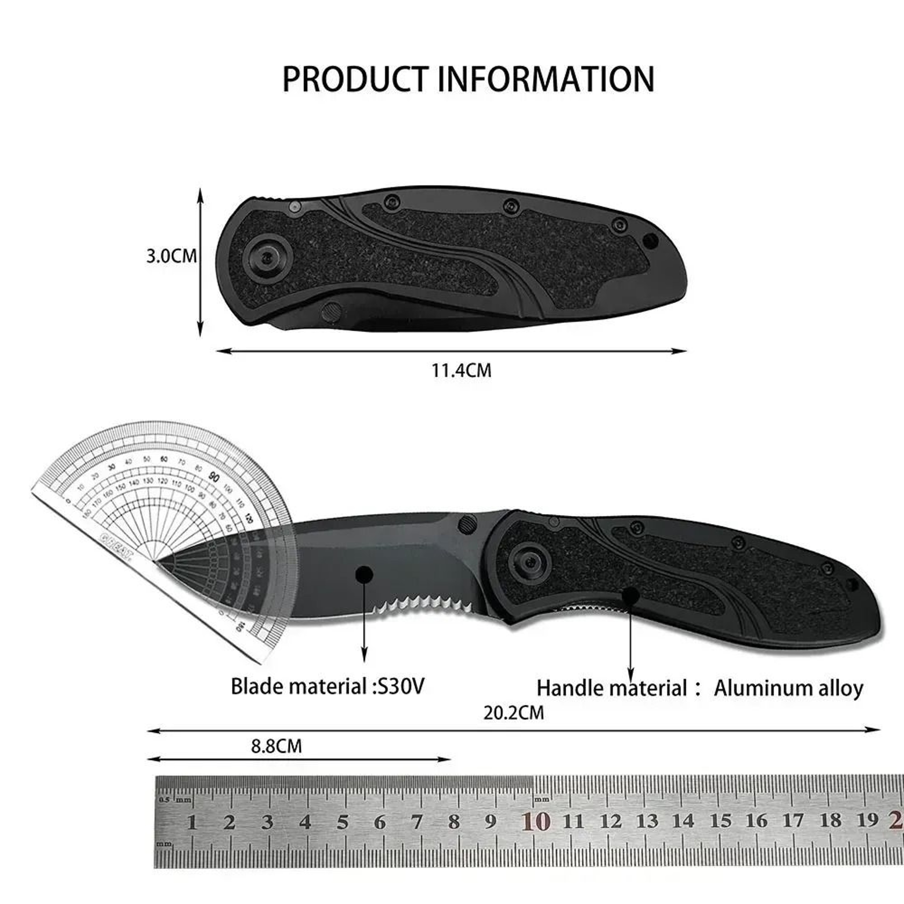 Deep Blue Folding Pocket Knife With Plastic Handle 2