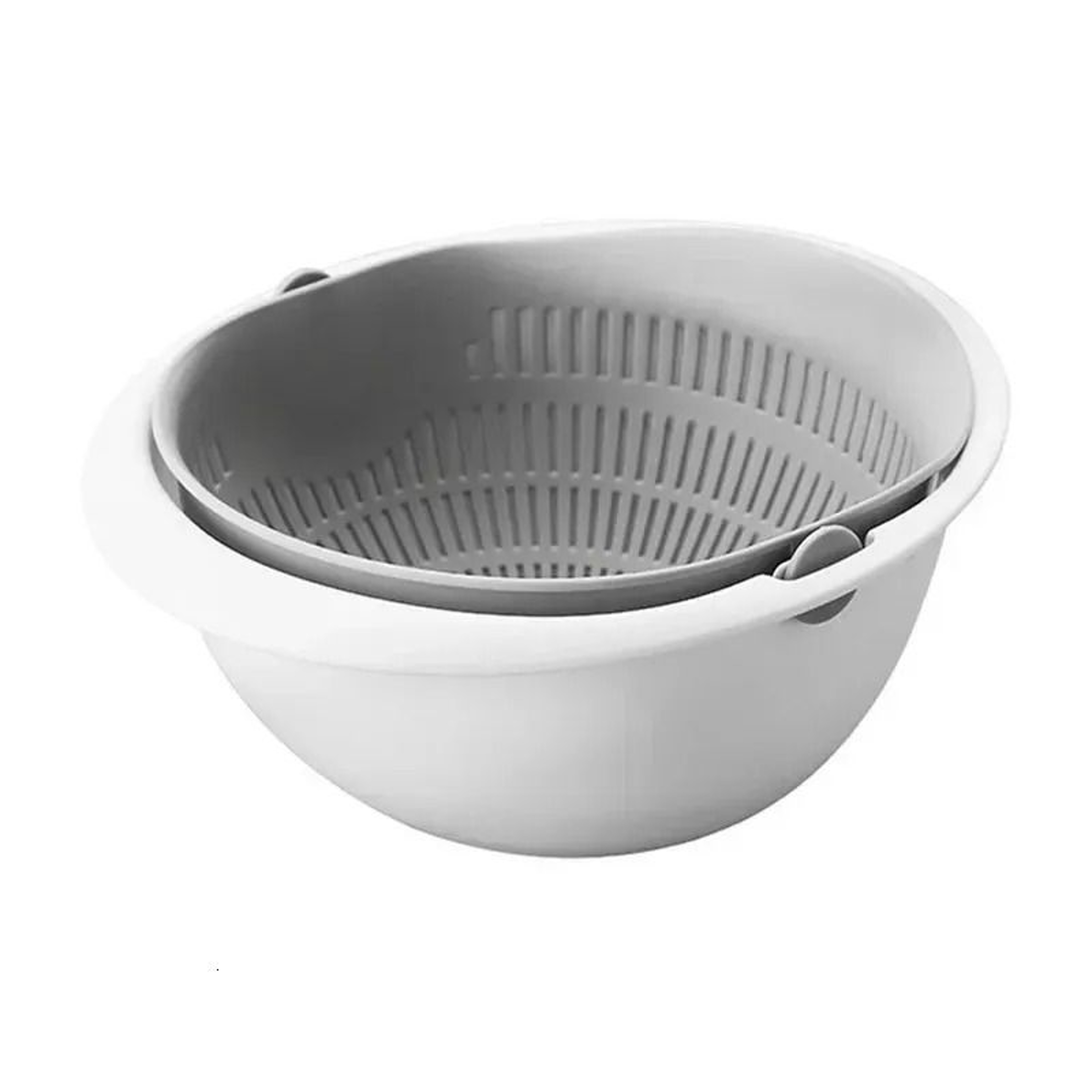 Rotating Double Layer Fruit And Vegetable Drainer With Removable Washing Bowl 3