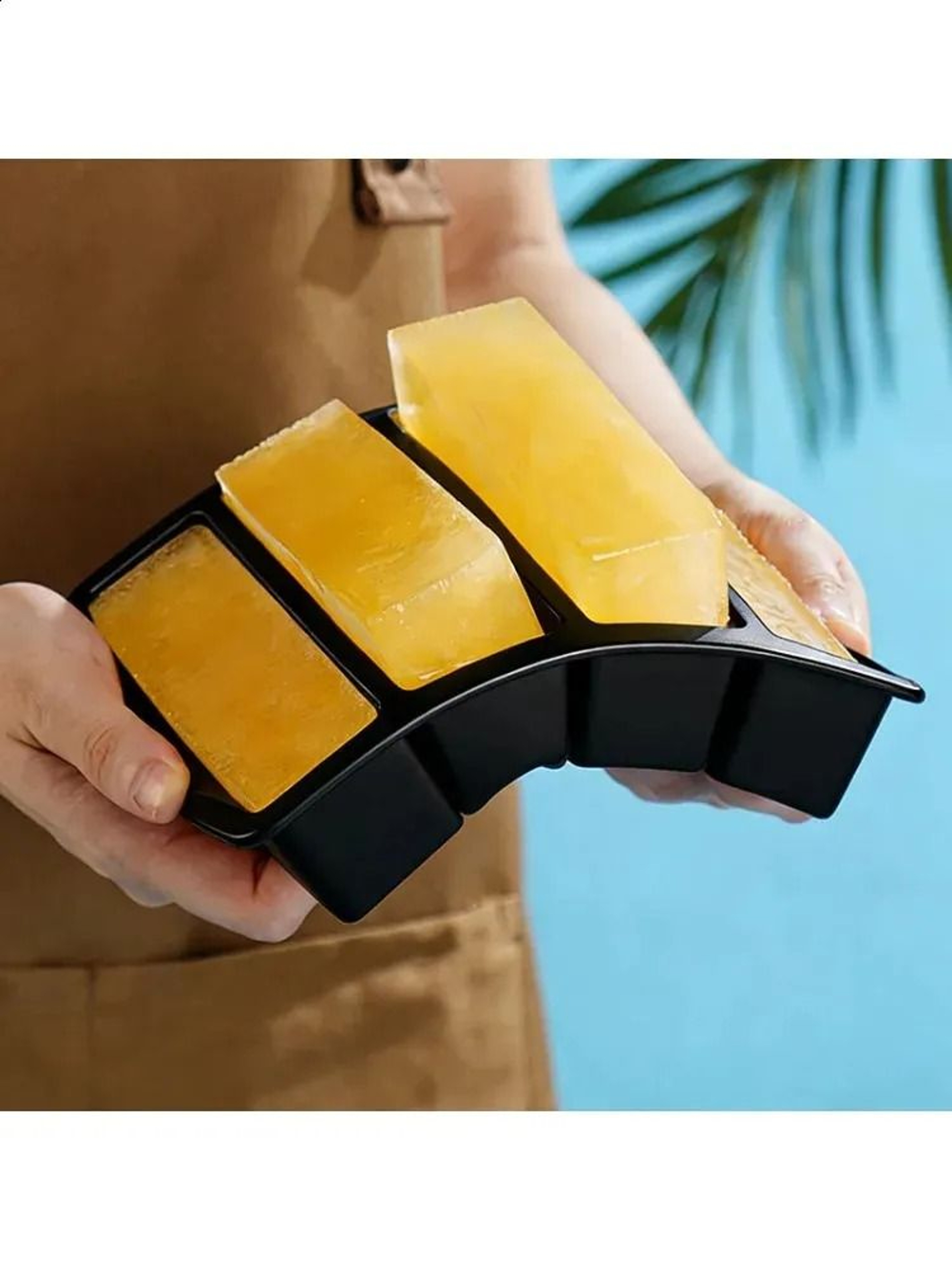 Silicone Ice Cube Tray With Cover Reusable Rectangular Freezer Mold 0