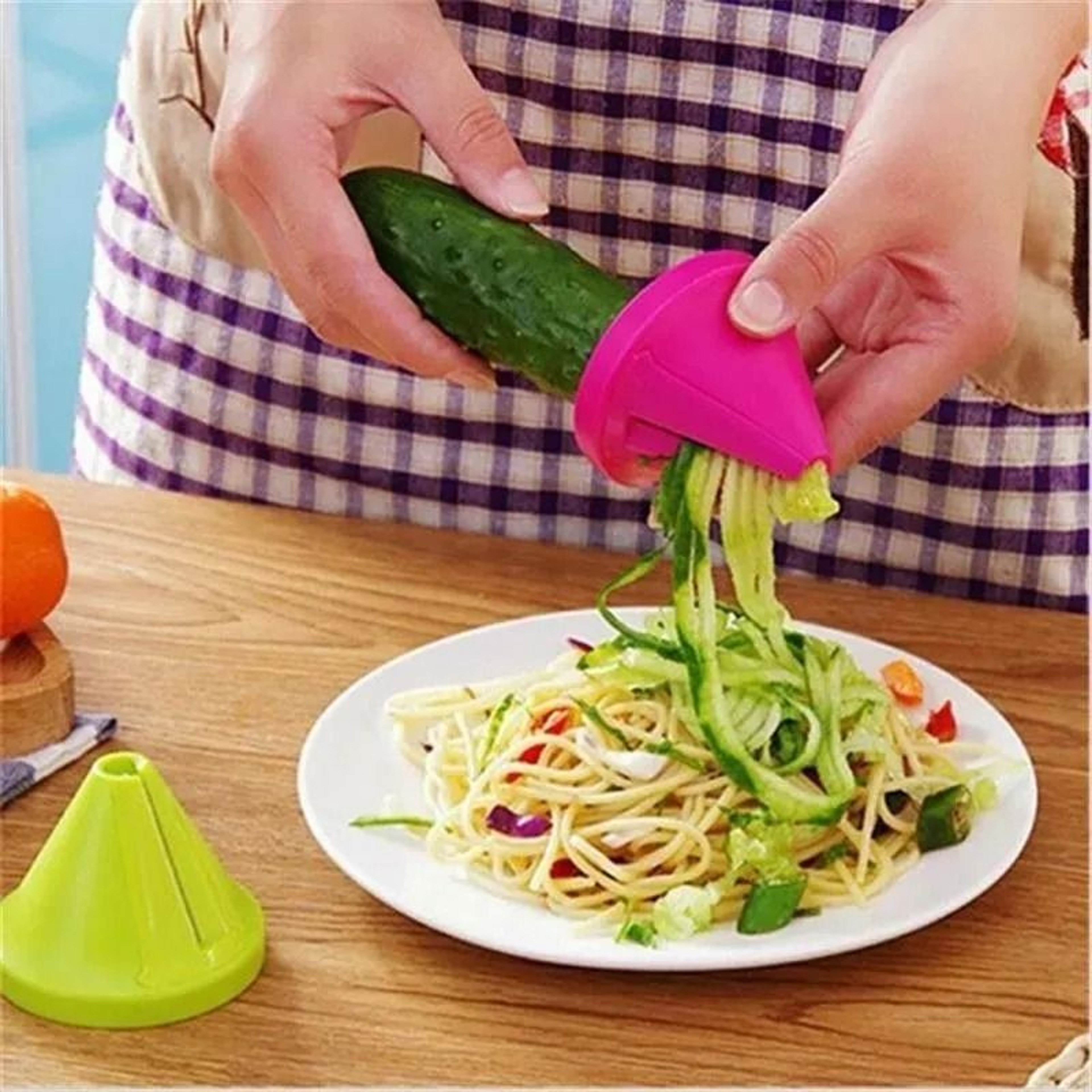 Spiral Vegetable Slicer Stainless Steel Julienne Cutter For Carrots Radishes And Cucumbers 3