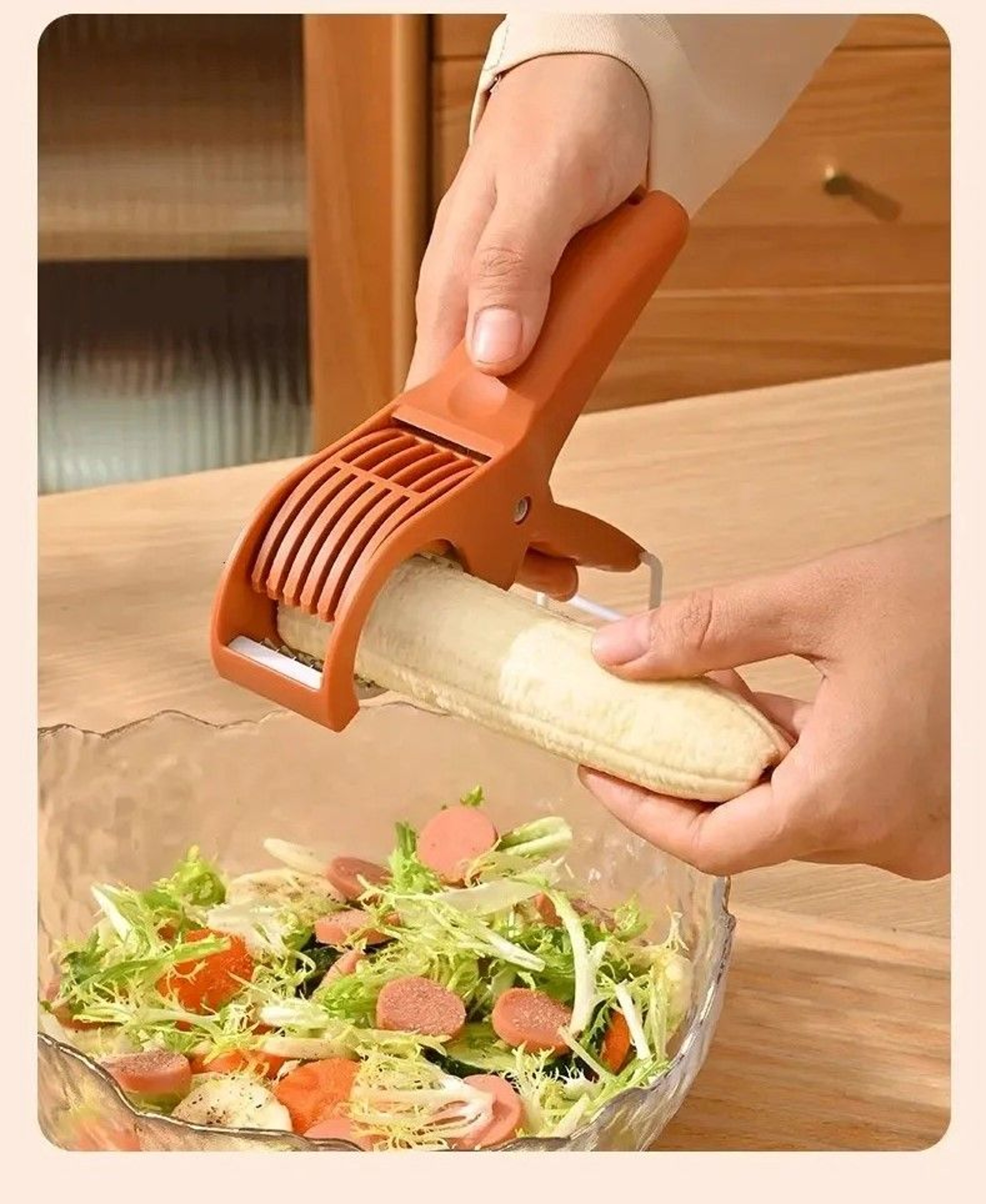 Stainless Steel Vegetable And Fruit Slicer MultiFunction Salad Cutter With Julienne Cutting 0