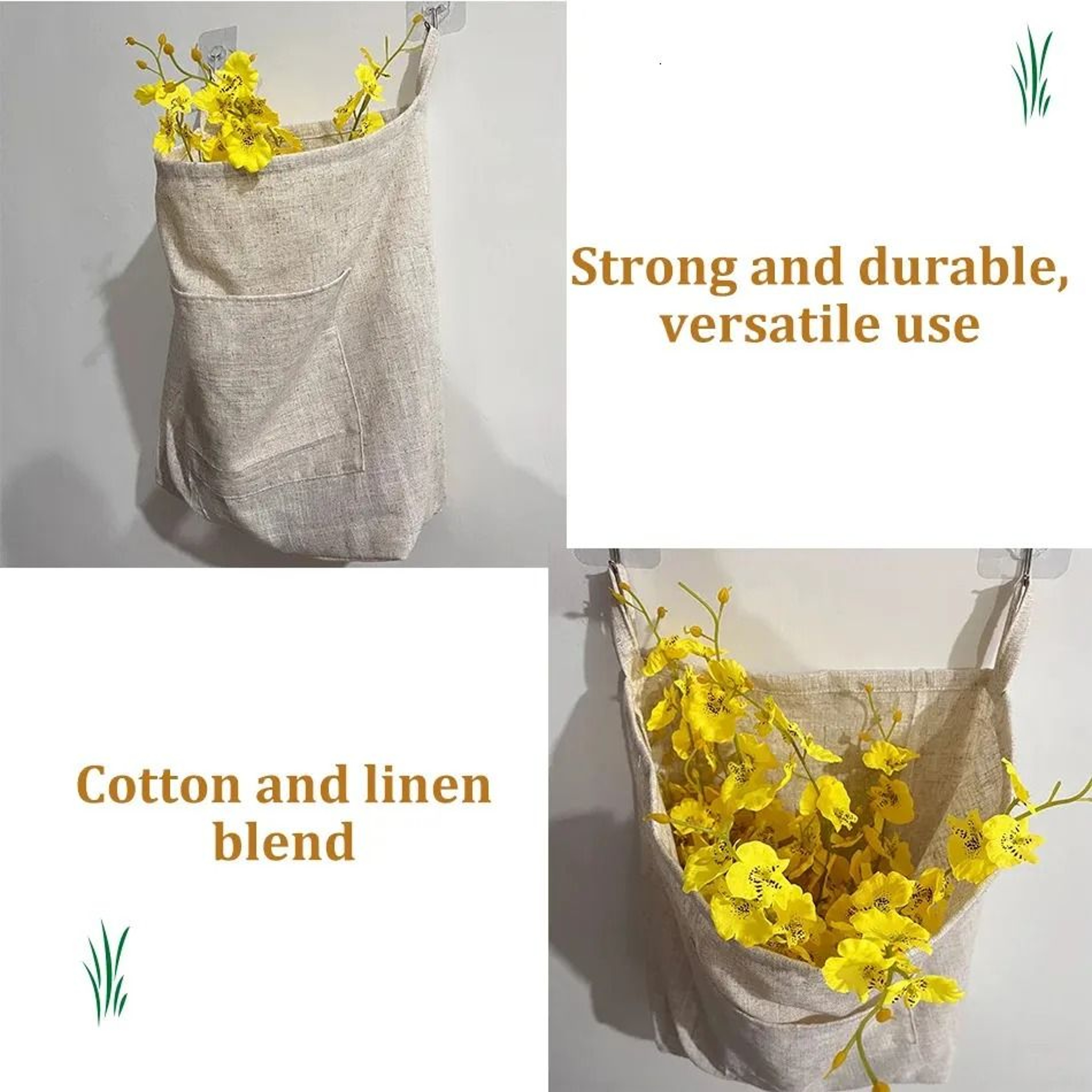 Over The Door Hanging Laundry Hamper Bag With Zipper Cotton Linen Storage Organizer 1