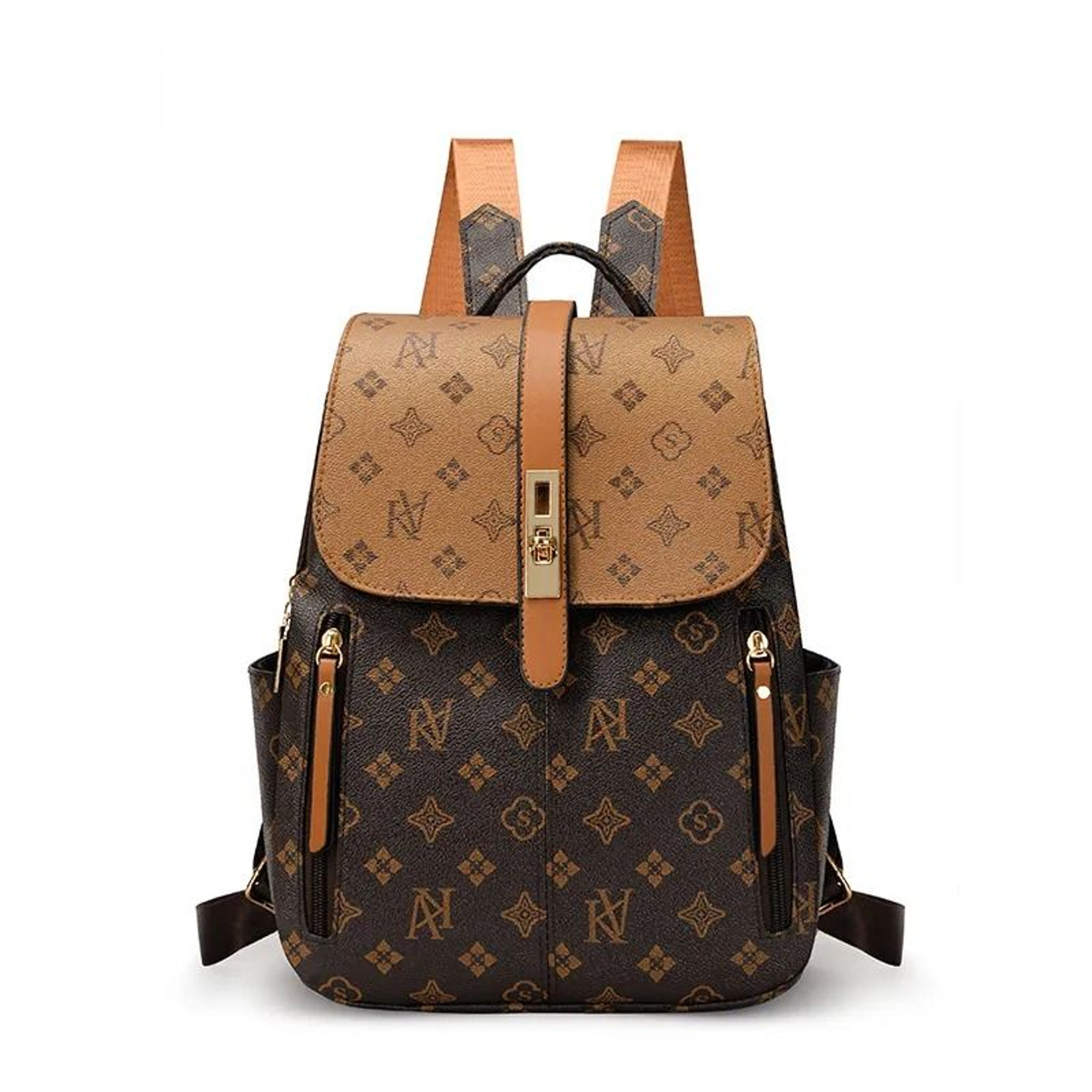 Large Capacity Retro Print Backpack Water Resistant Polyester Travel Bag 1