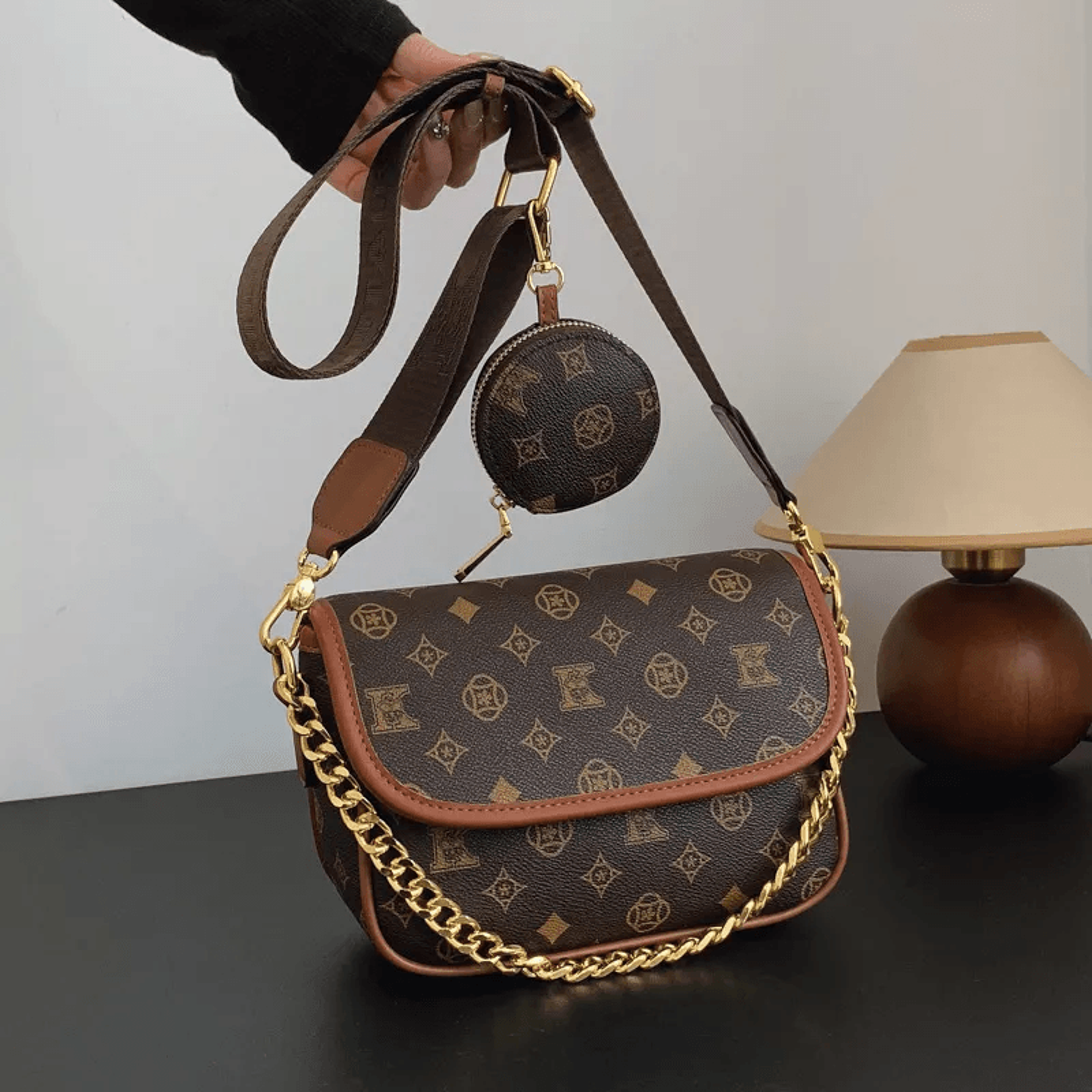 Embossed Colorblock Square Crossbody Bag With Adjustable Strap 0