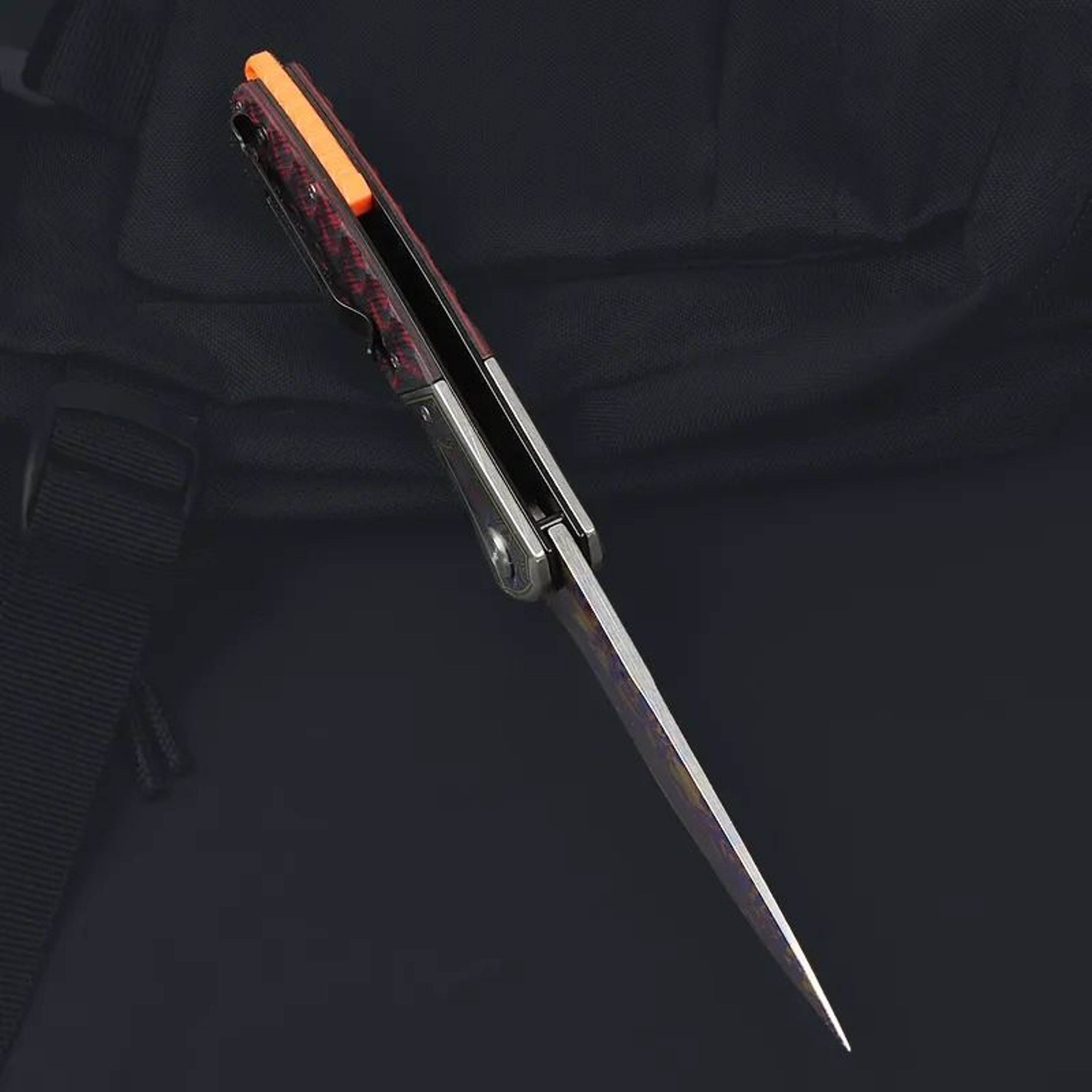 Flipper Folding Pocket Knife With Titanium Coated Blade And G10 Steel Handle 1