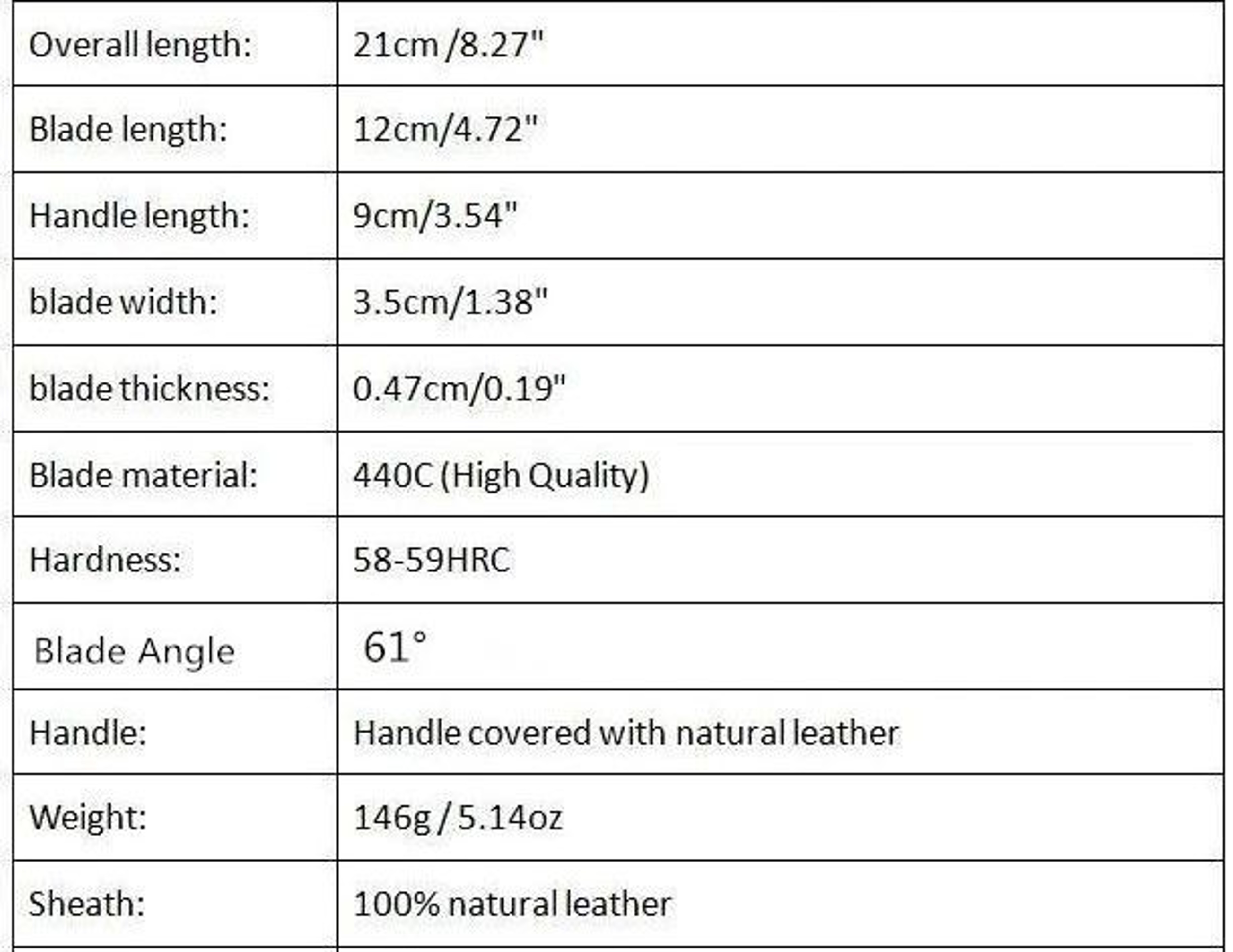 Outdoor Knife With 440C Stainless Steel Blade And Natural Leather Handle 2