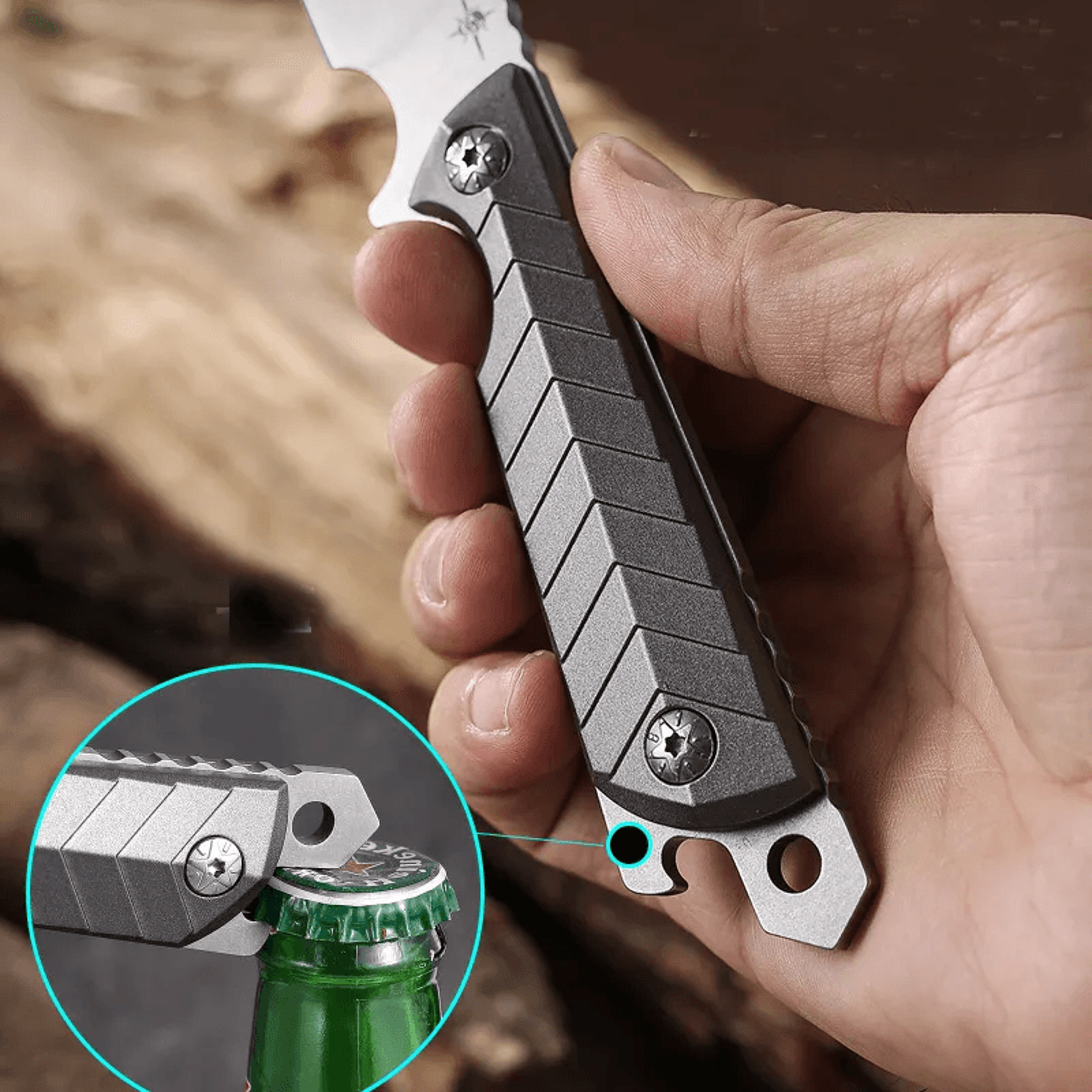 Fixed Blade Knife Steel Full Tang Aluminum Alloy Handle 1
