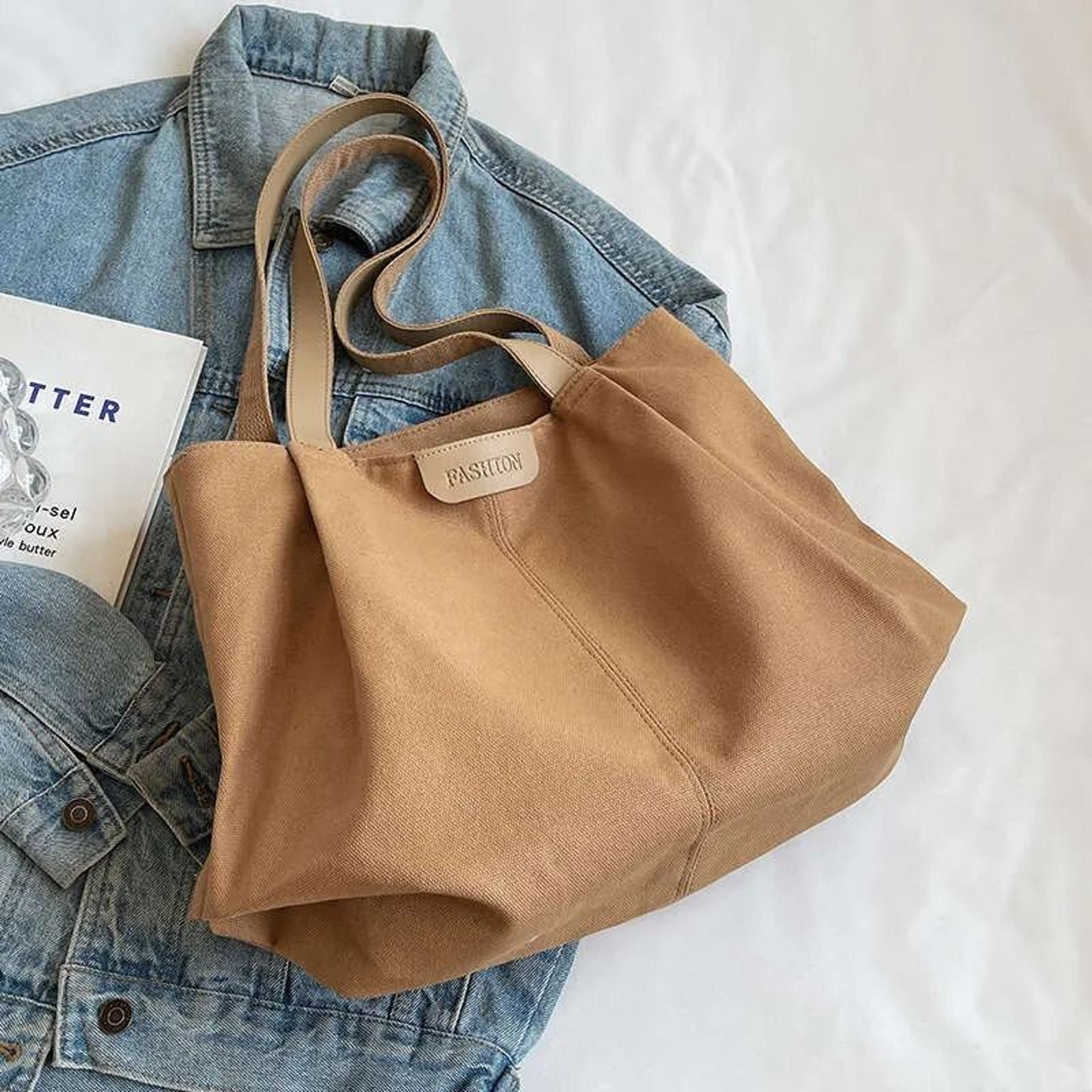 Large Capacity Canvas Tote Bag For College And Commuting 2