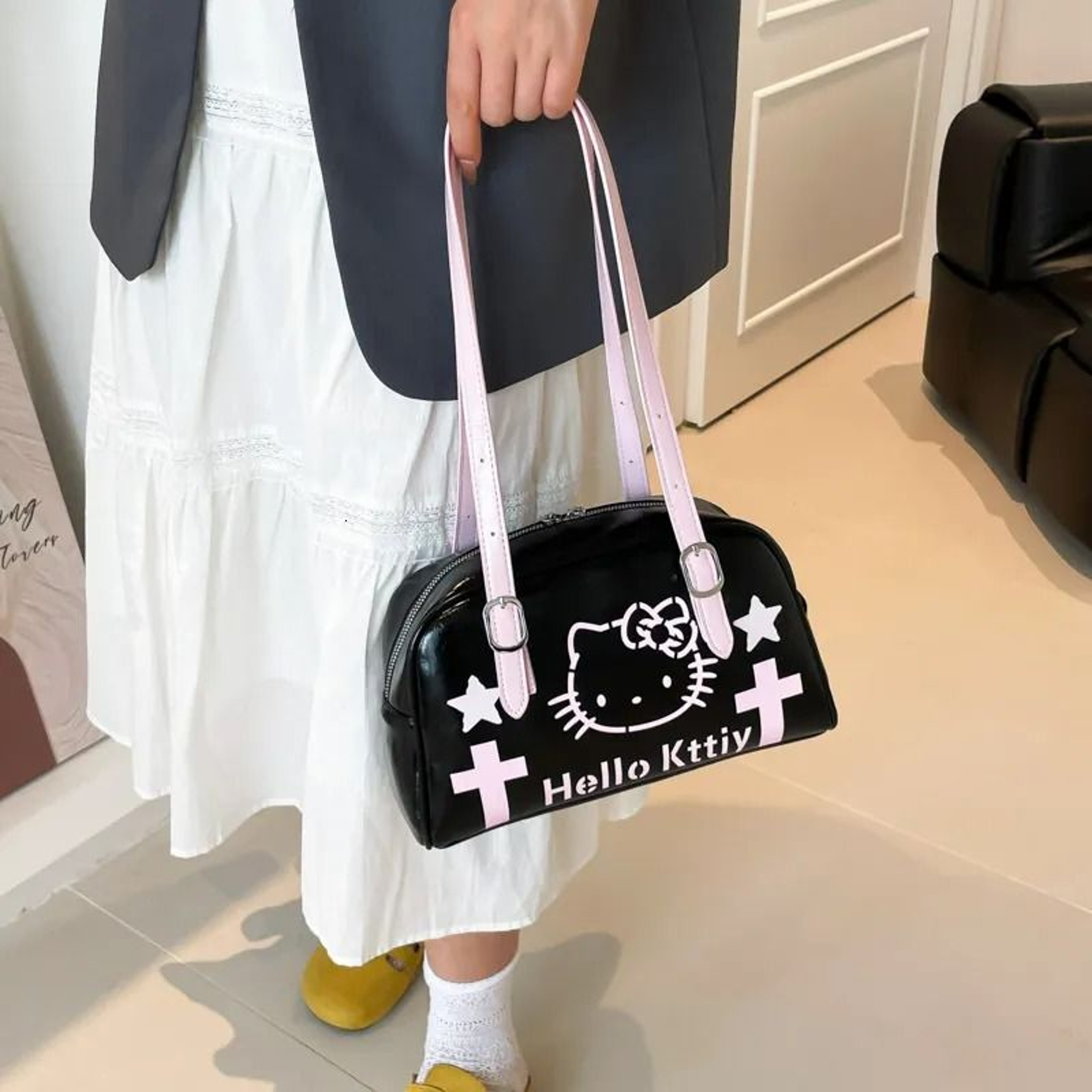 Cat Shoulder Bowling Bag With Large Capacity 1