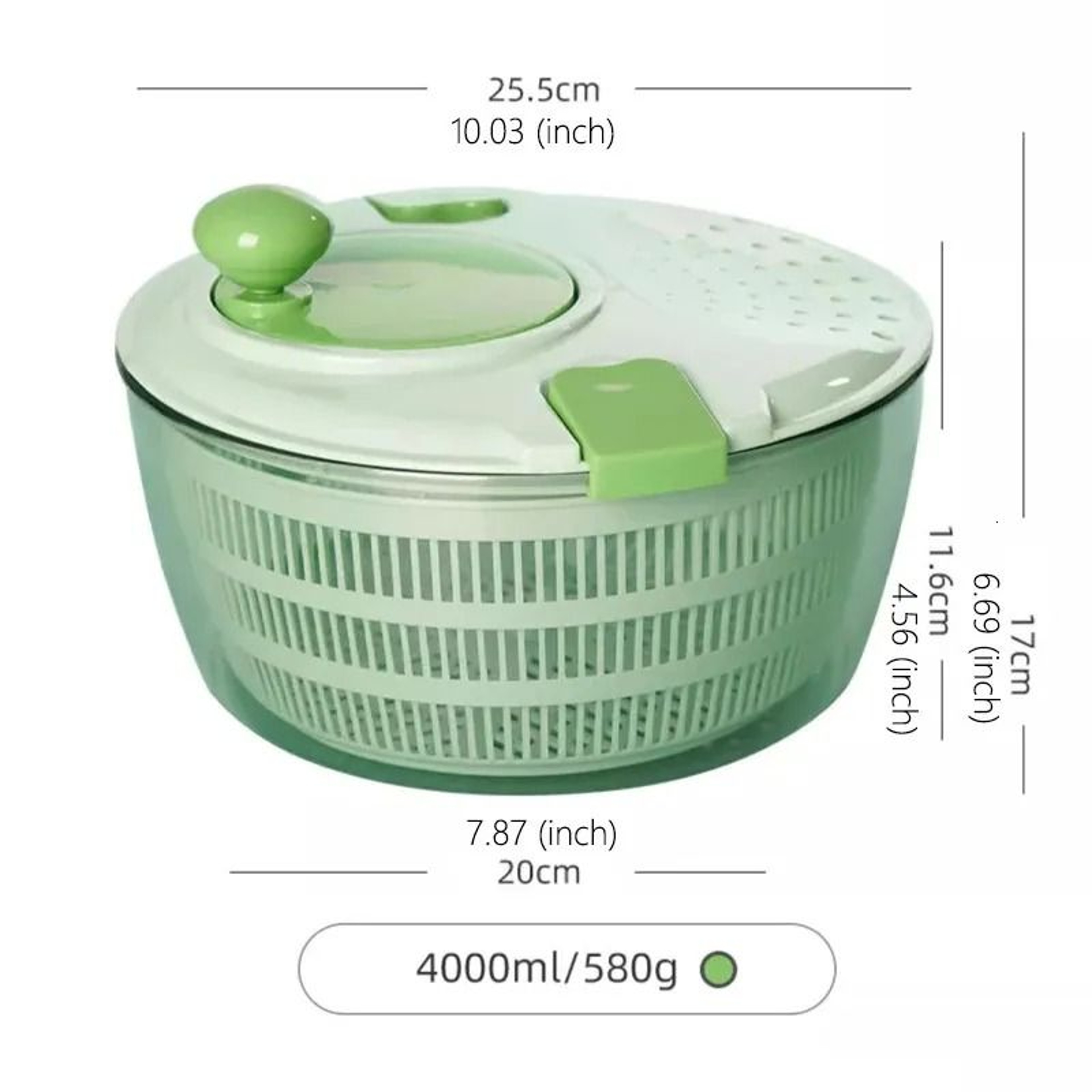 Manual Salad Spinner with Quart Capacity and Non-Slip Base – view 5