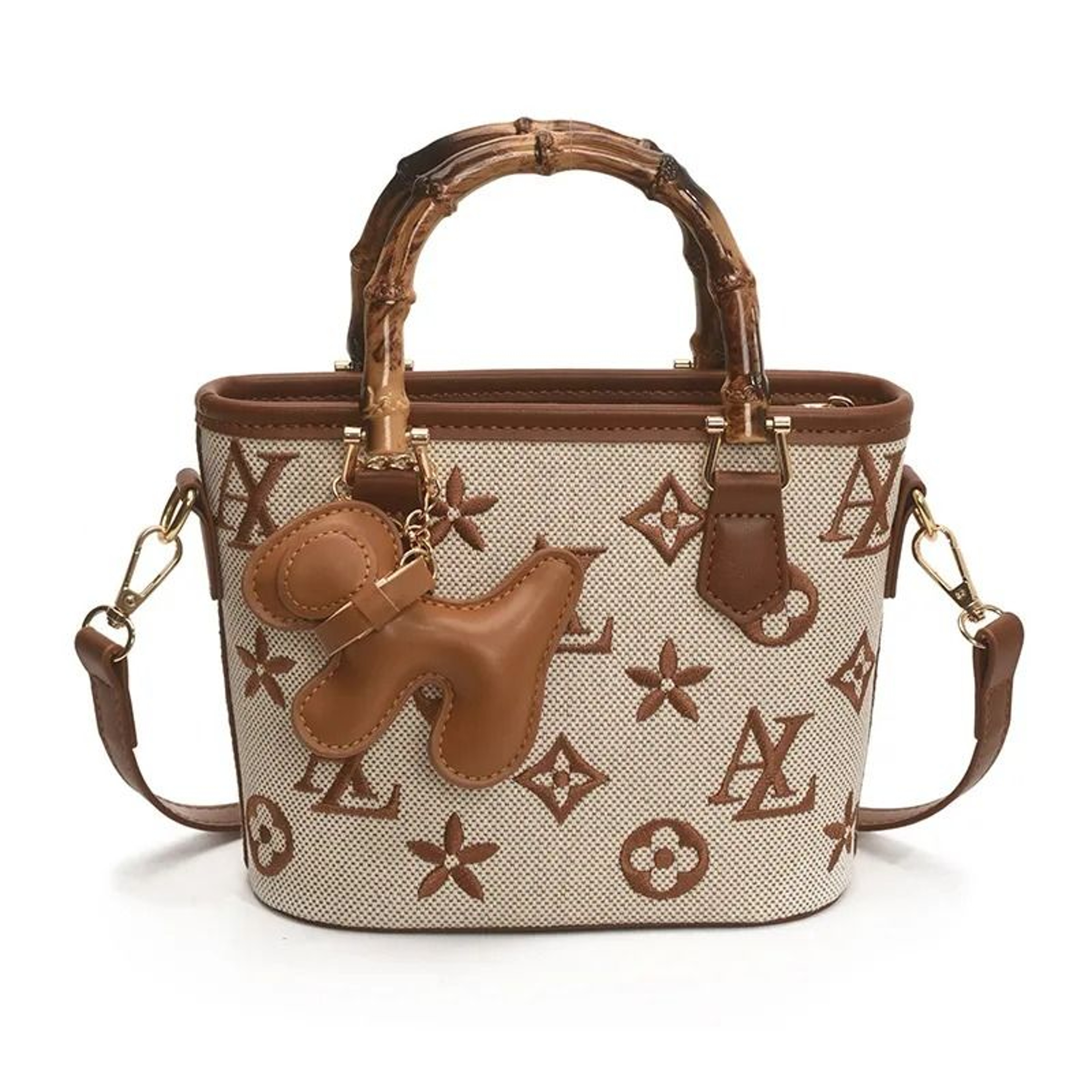 Classic Letter Bucket Crossbody Bag With Adjustable Strap 1