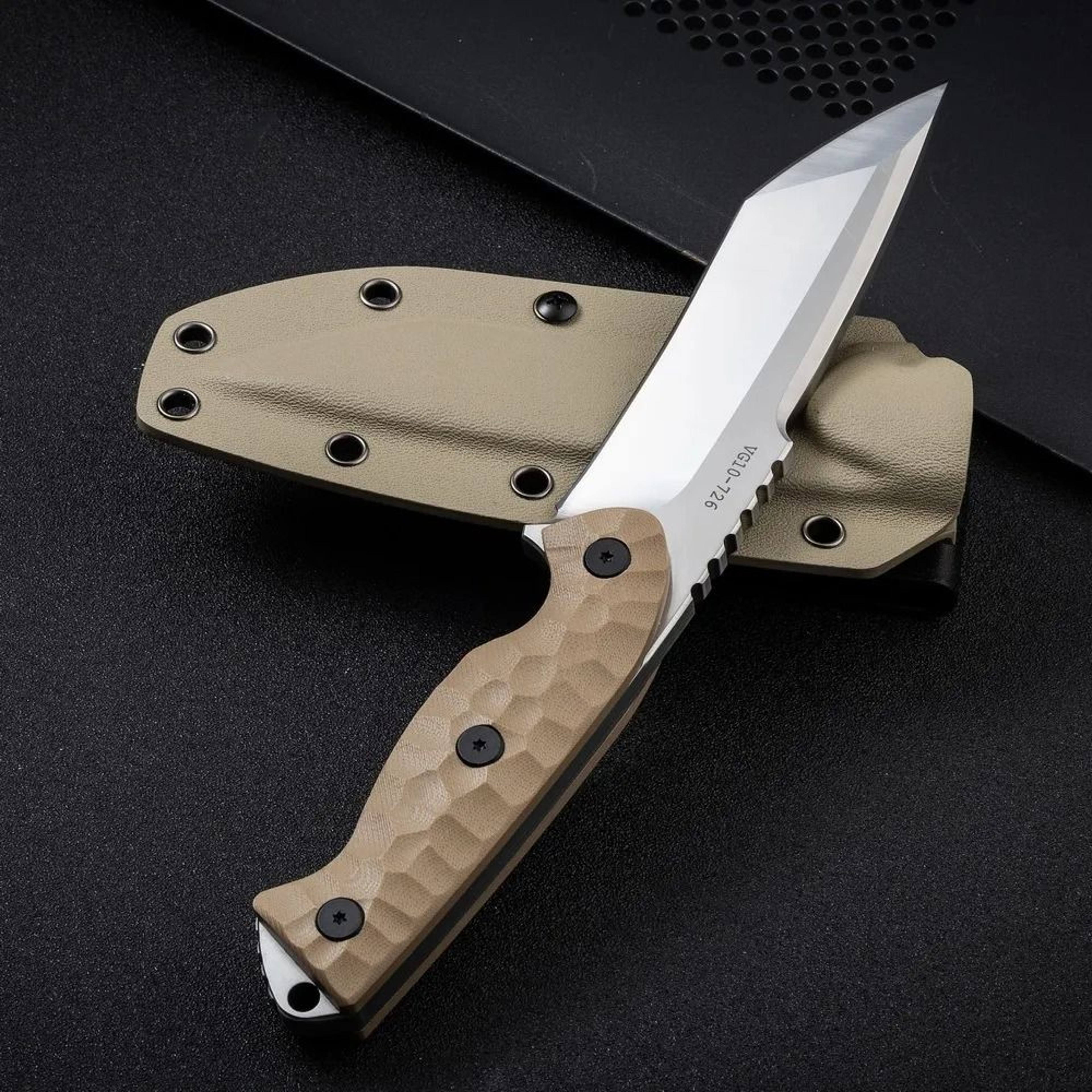 Stainless Steel Fixed Blade Kitchen Knife With Handle 2