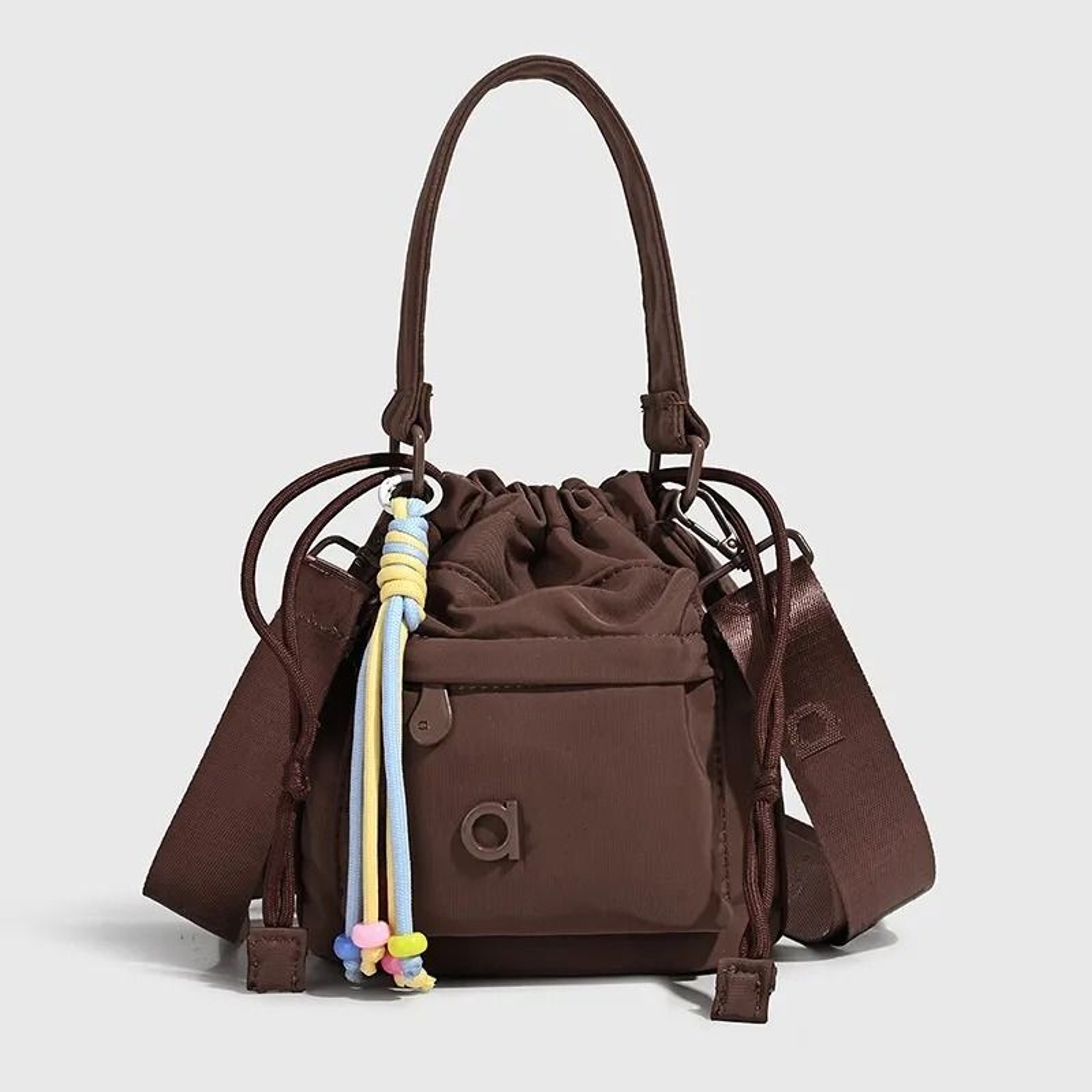 Textured Bucket Backpack With Adjustable Crossbody Shoulder Strap 3