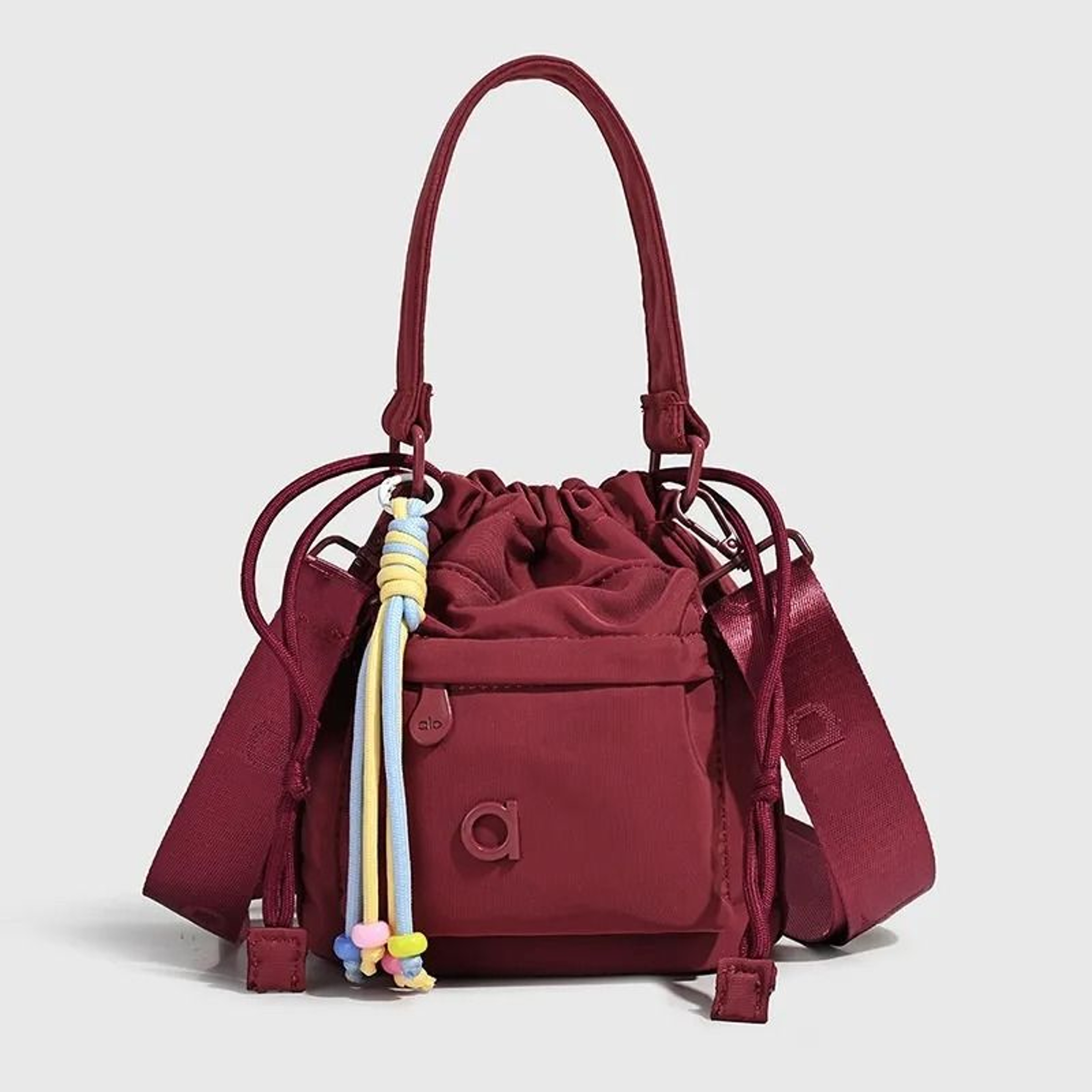 Textured Bucket Backpack With Adjustable Crossbody Shoulder Strap 2