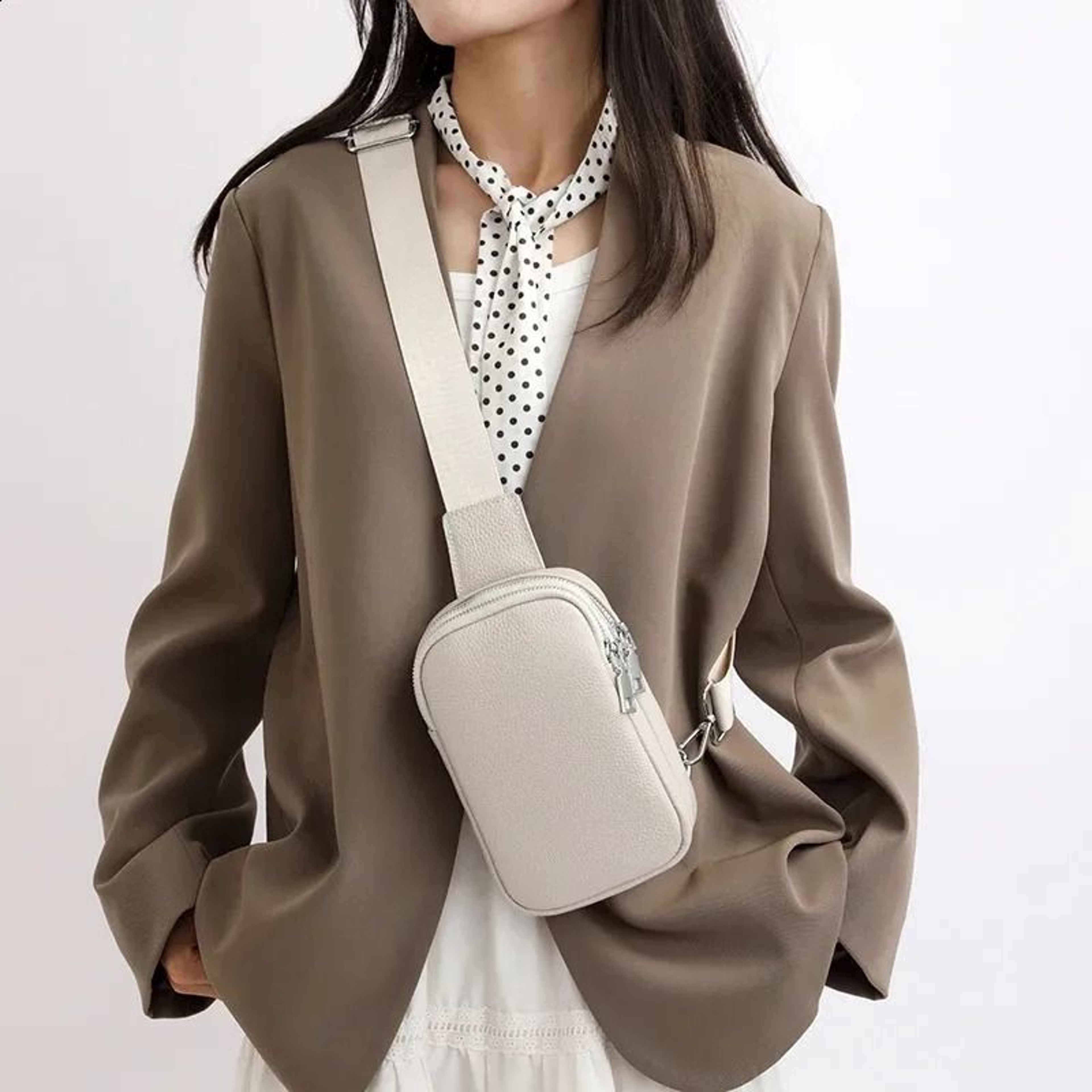 Genuine Leather Chest Bag With Shoulder Strap 2