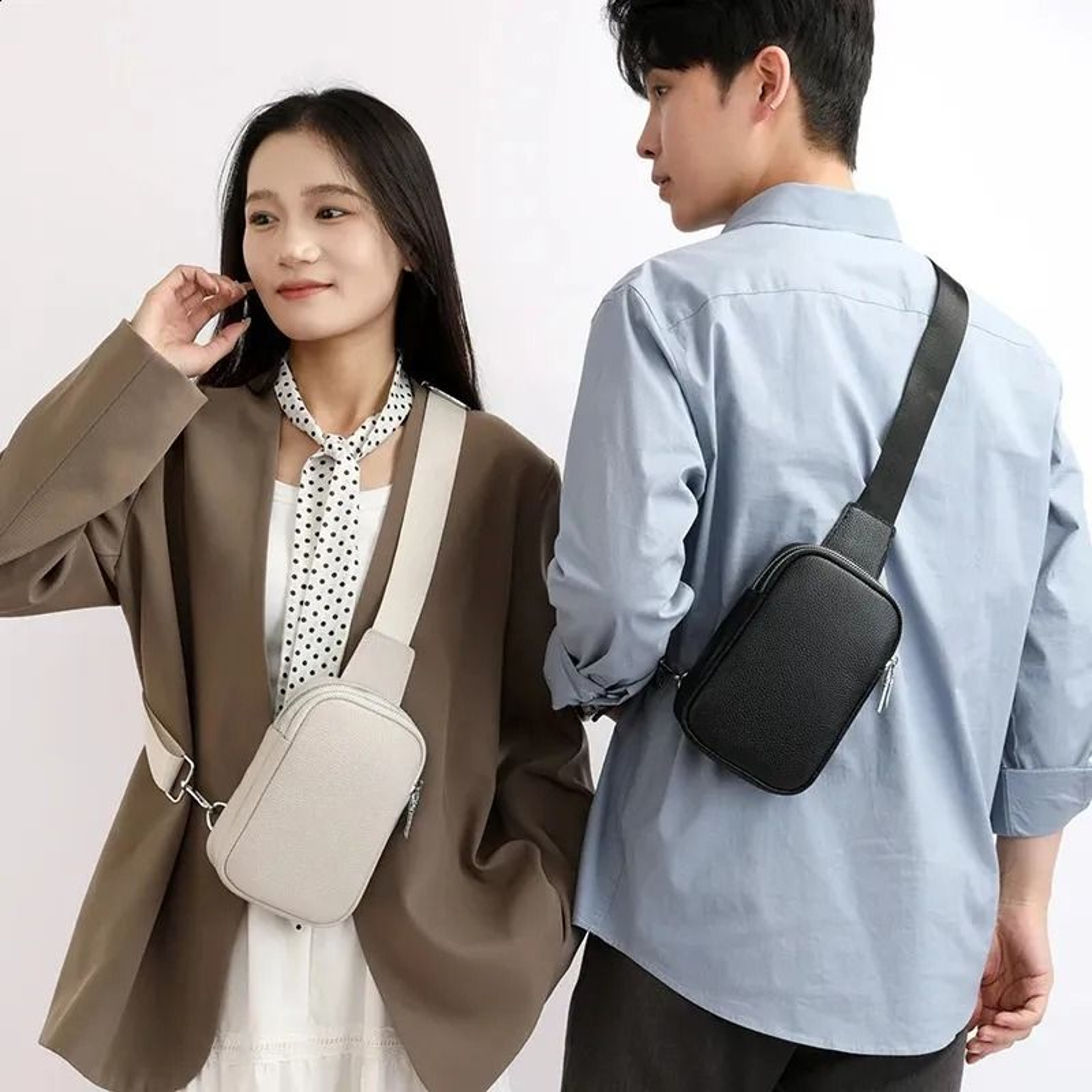 Genuine Leather Chest Bag With Shoulder Strap 3