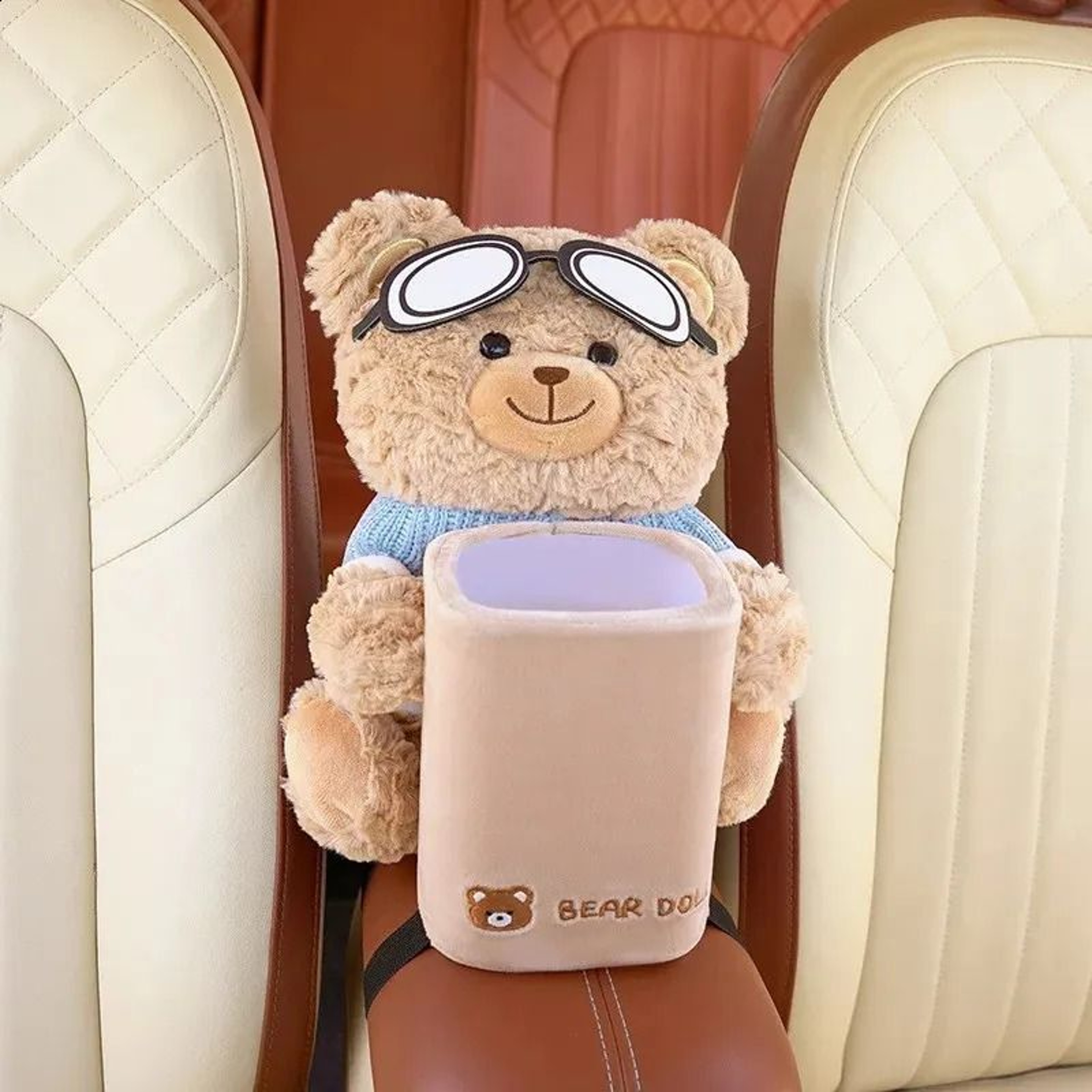 Leather Car Tissue Box Backrest Organizer – view 6