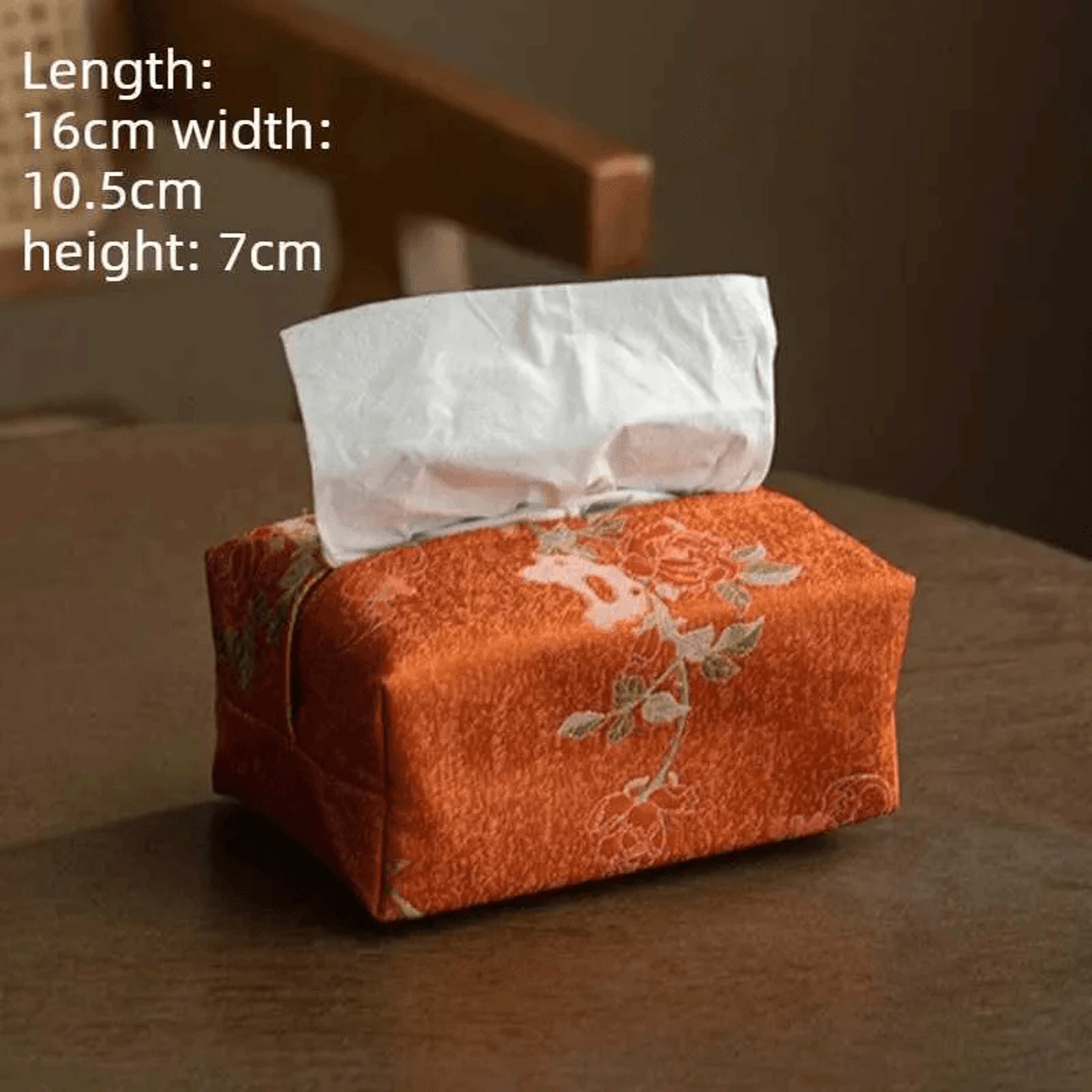 Embroidered Fabric Tissue Box Cover Rectangle Tissue Holder 2
