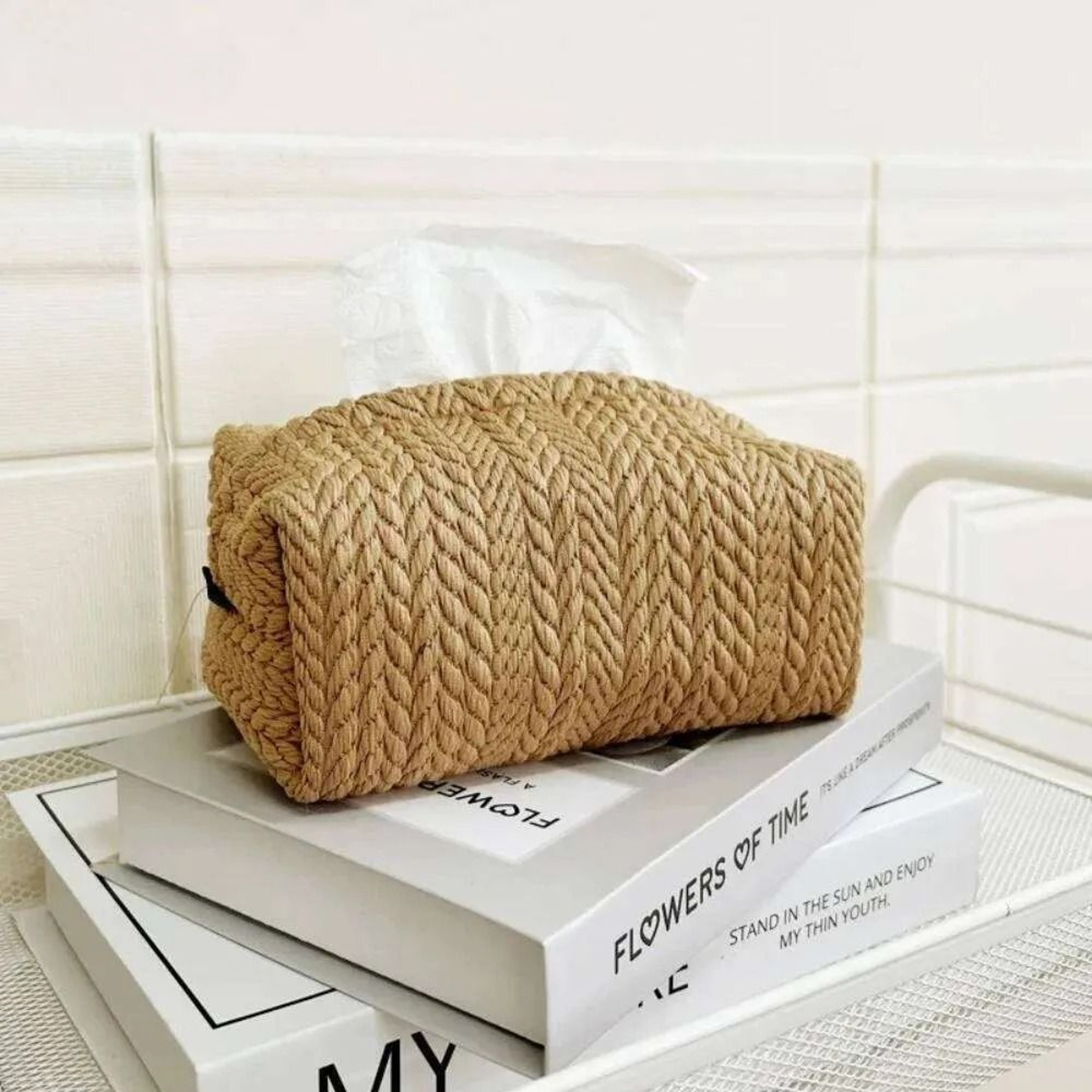 Wheat Ear Texture Tissue Storage Box For Car And Living Room 0